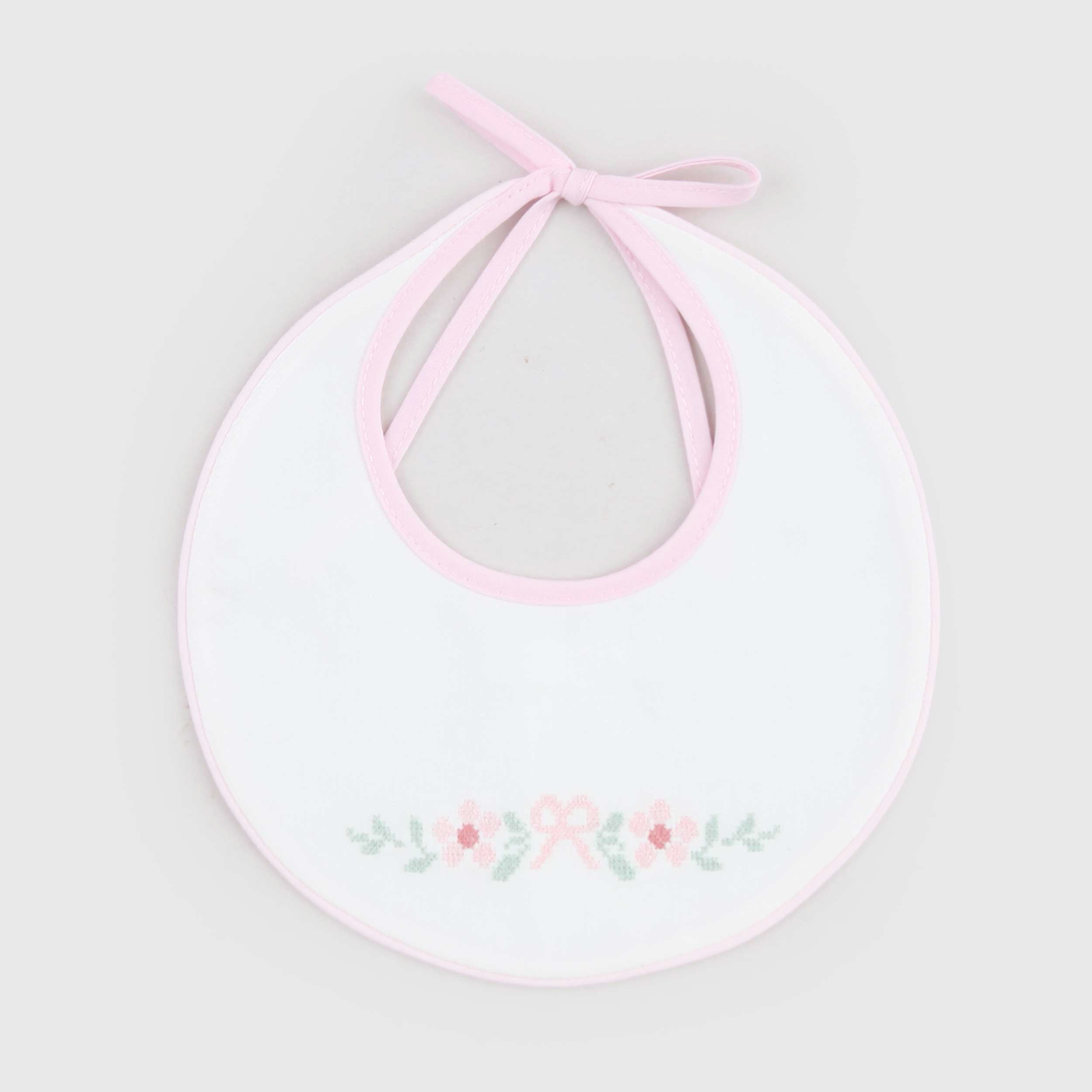 Bavetta Bianca e Rosa in Cotone e Viscosa per Neonata by COCCODÈ
