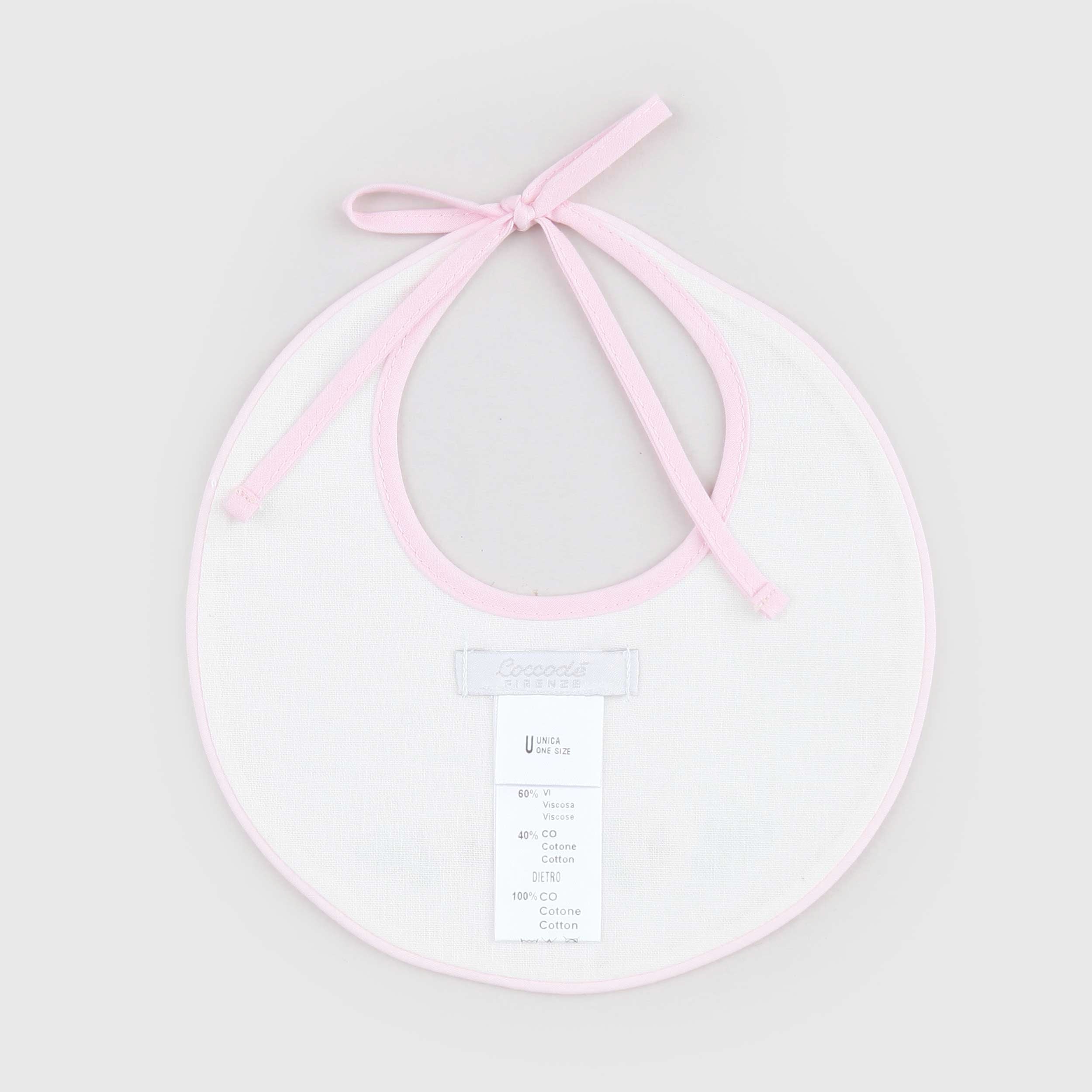 Bavetta Bianca e Rosa in Cotone e Viscosa per Neonata by COCCODÈ