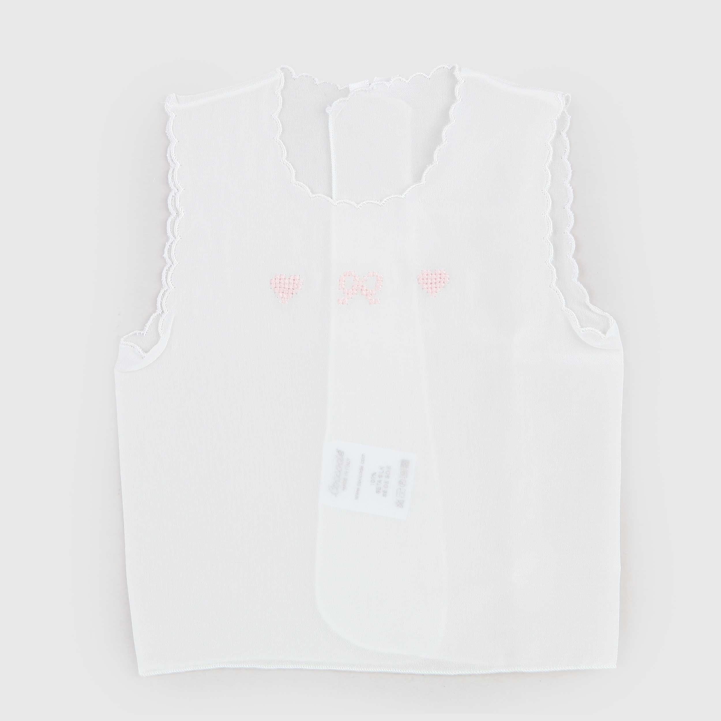 Camicina della Fortuna Latte con Ricamo Rosa per Neonata by COCCODÈ
