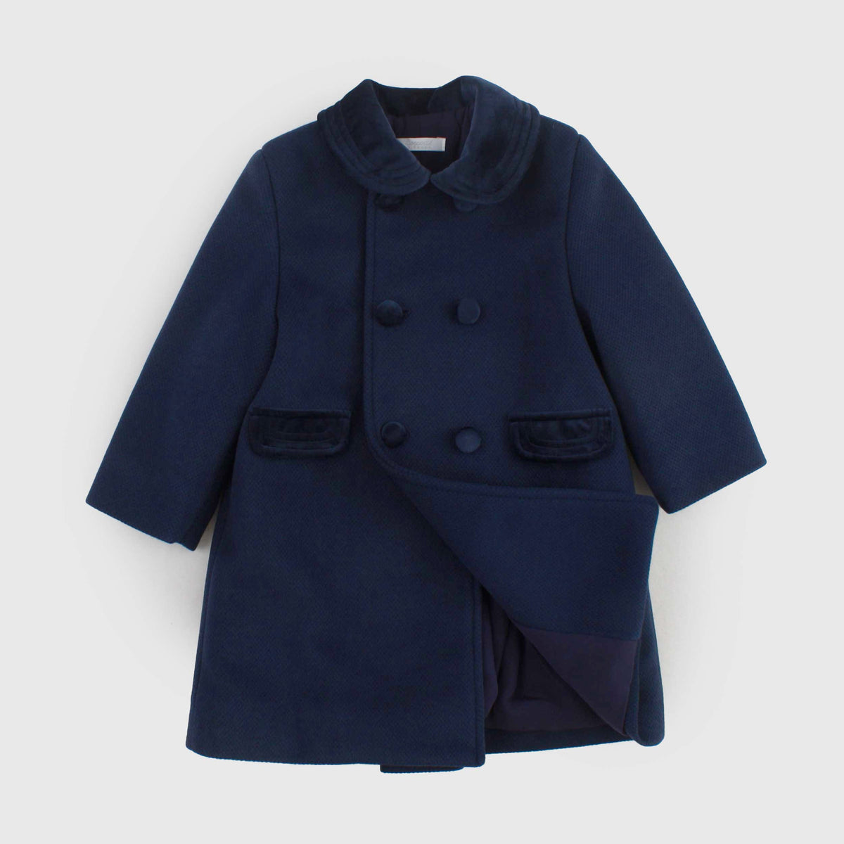 Cappottino Blu Bonton a Doppio Petto per Bambina by COCCODE