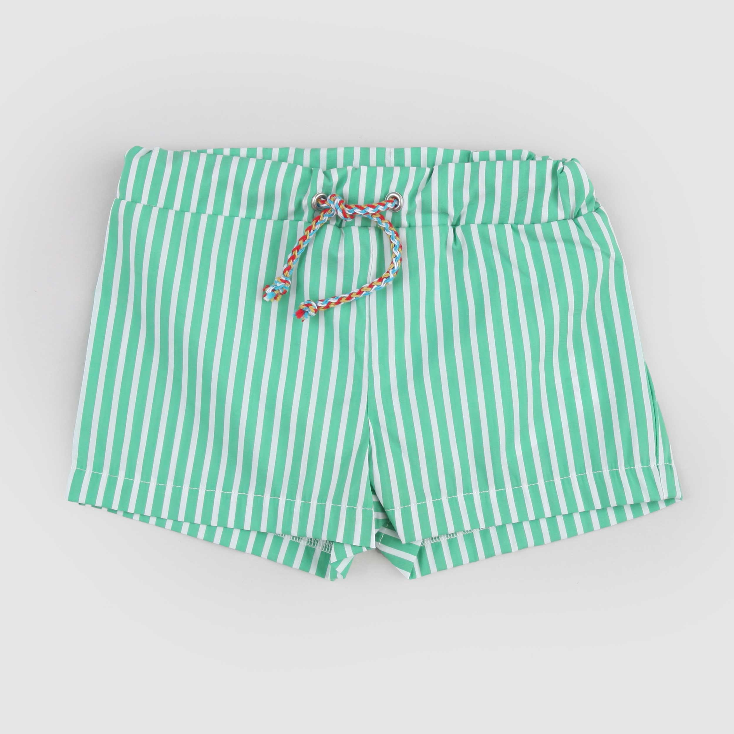 White and Green Striped Swimsuit by COCCODE