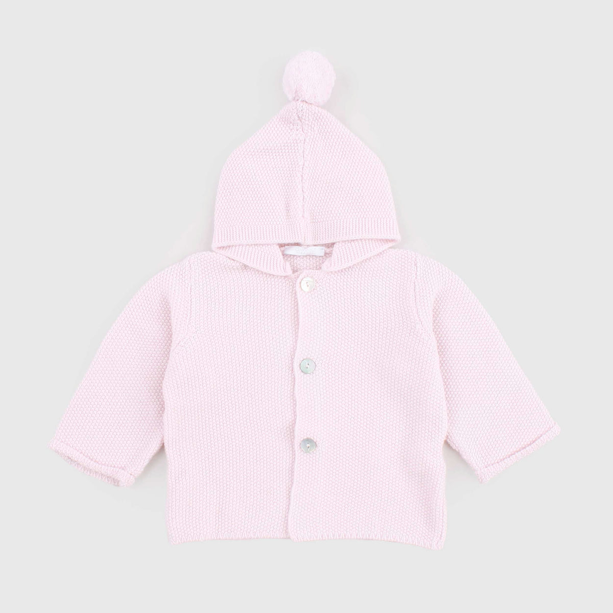 Cardigan Rosa con Cappuccio per Neonata by COCCODE