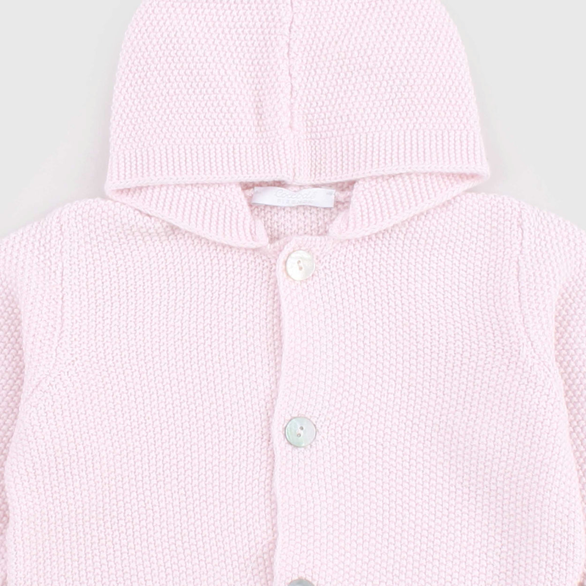 Cardigan Rosa con Cappuccio per Neonata by COCCODE