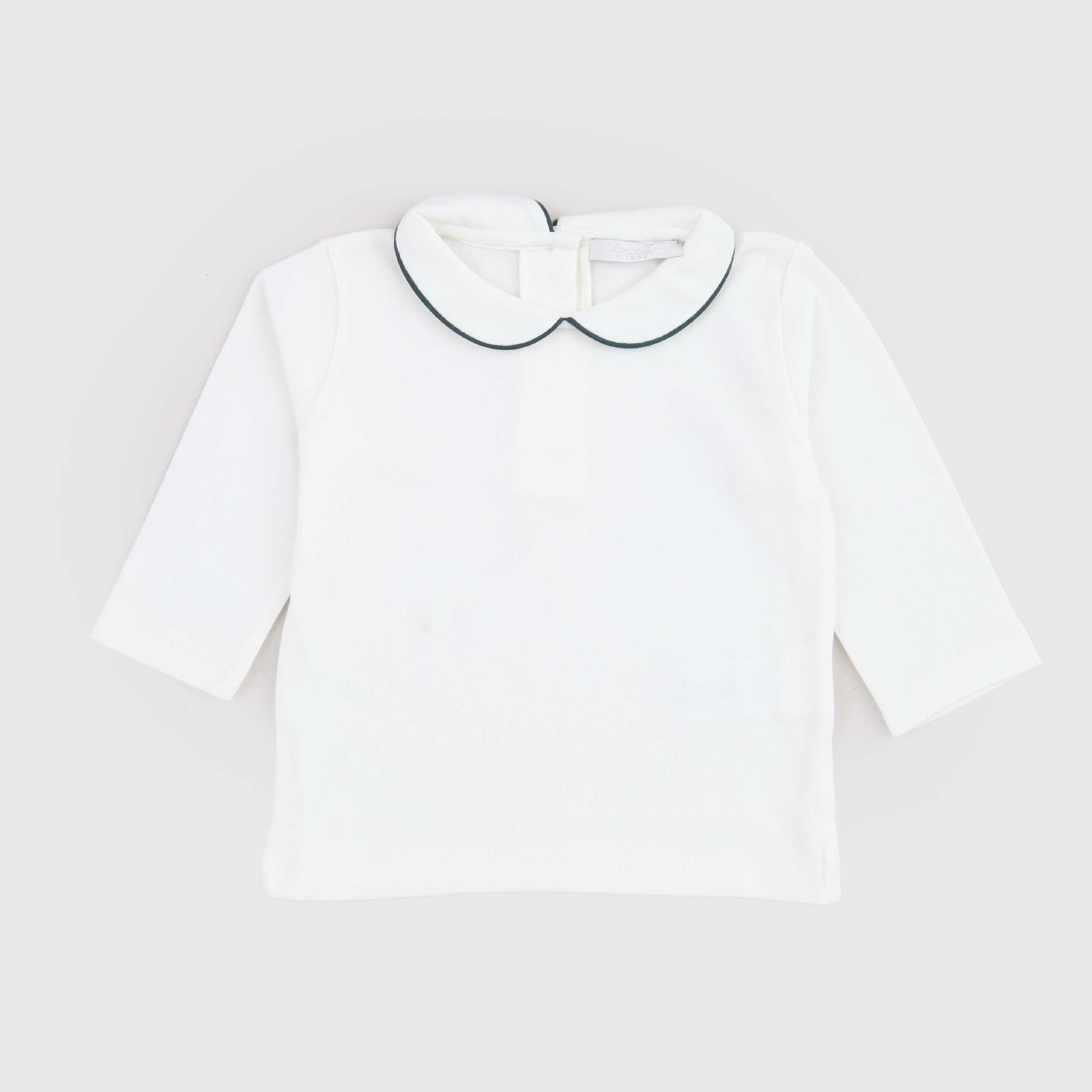 T-shirt Color Latte con Profili Verdi per Neonata by COCCODÈ