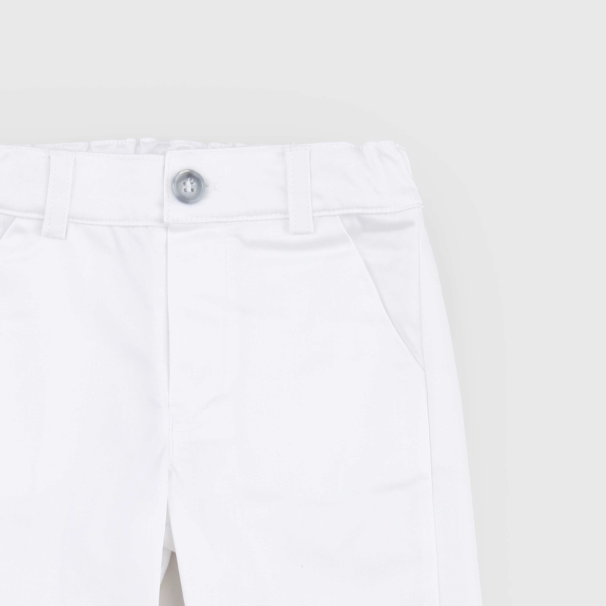 Pantalone Bianco con Tessuto Lucido Firmato COCCODE