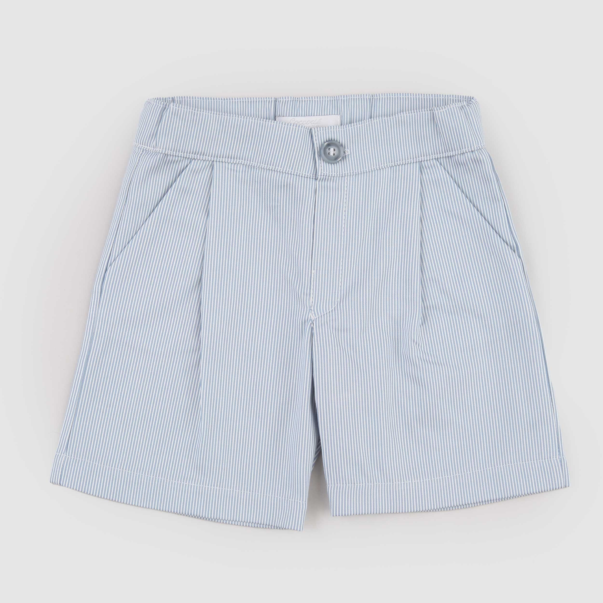 Bermuda Celeste con Design a Righe Firmato COCCODE
