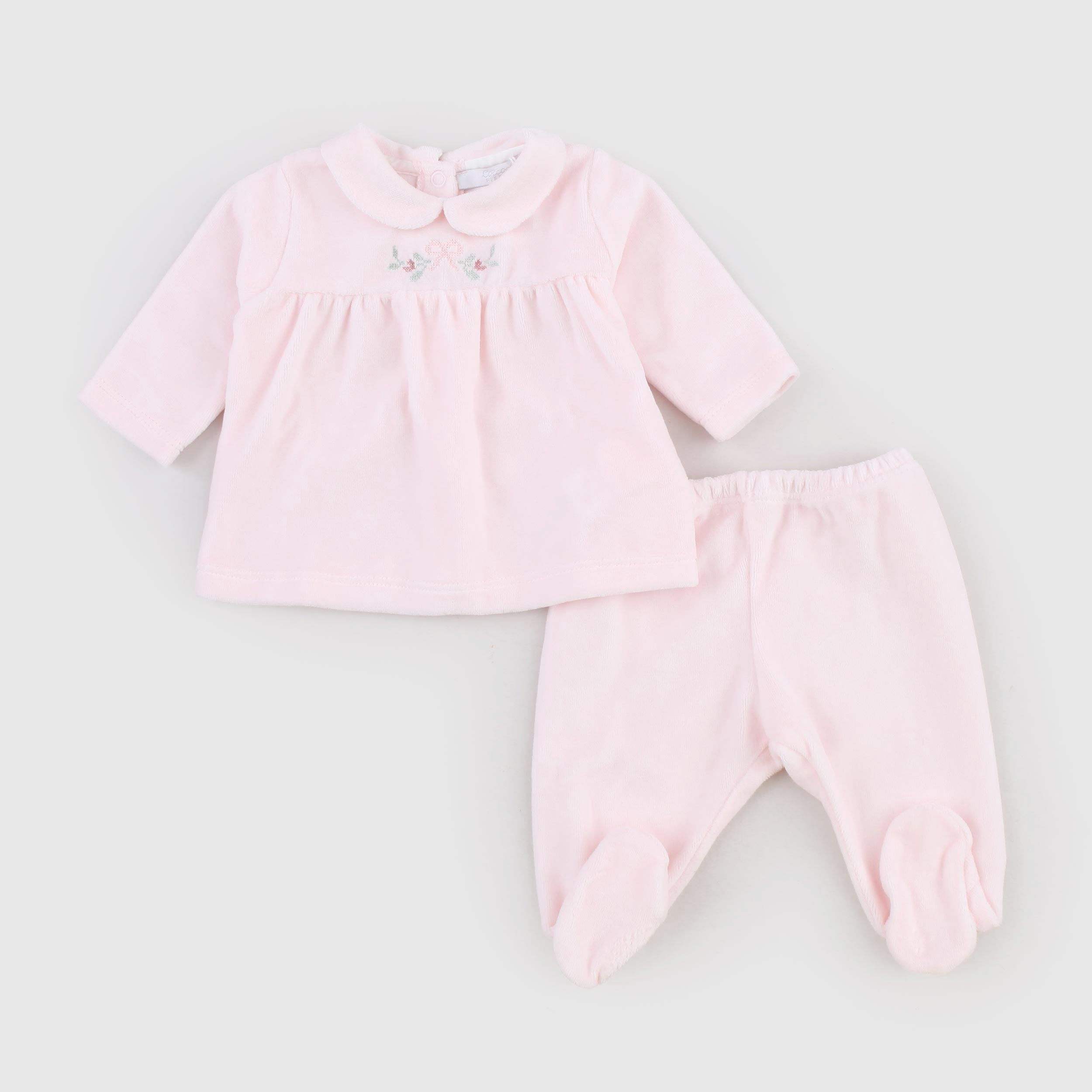 Pink Two-Piece Chenille Baby Suit Signed COCCODÈ