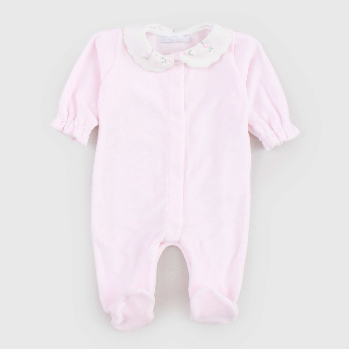 Full Pink Picché Neck Jumpsuit for Newborn by COCCODE