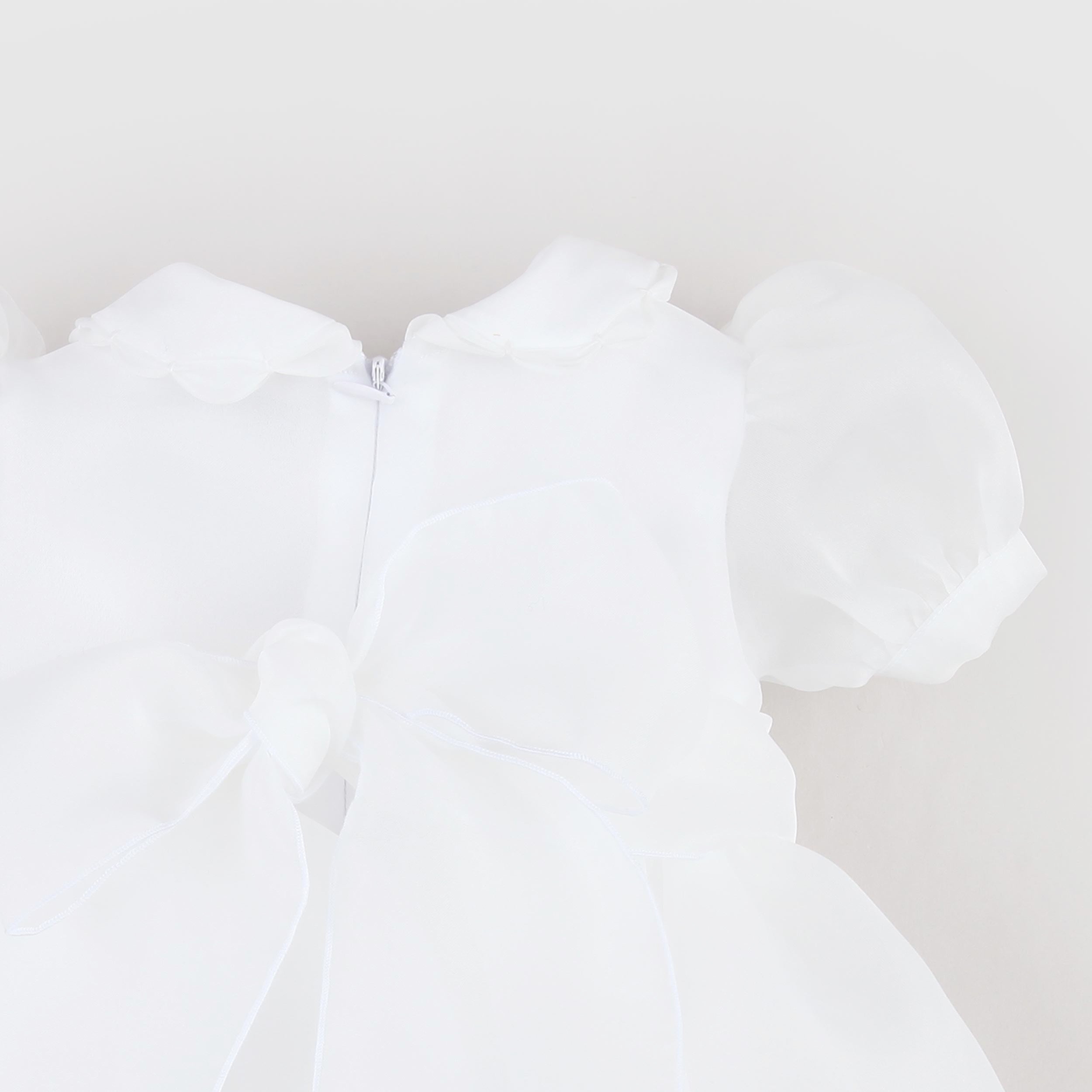 White Dress with Puffy Sleeves by COLIBRI