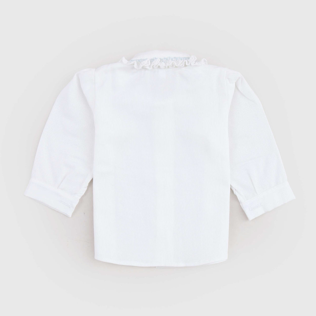 White Cotton Shirt with Embroidered Collar for Colibri Baby