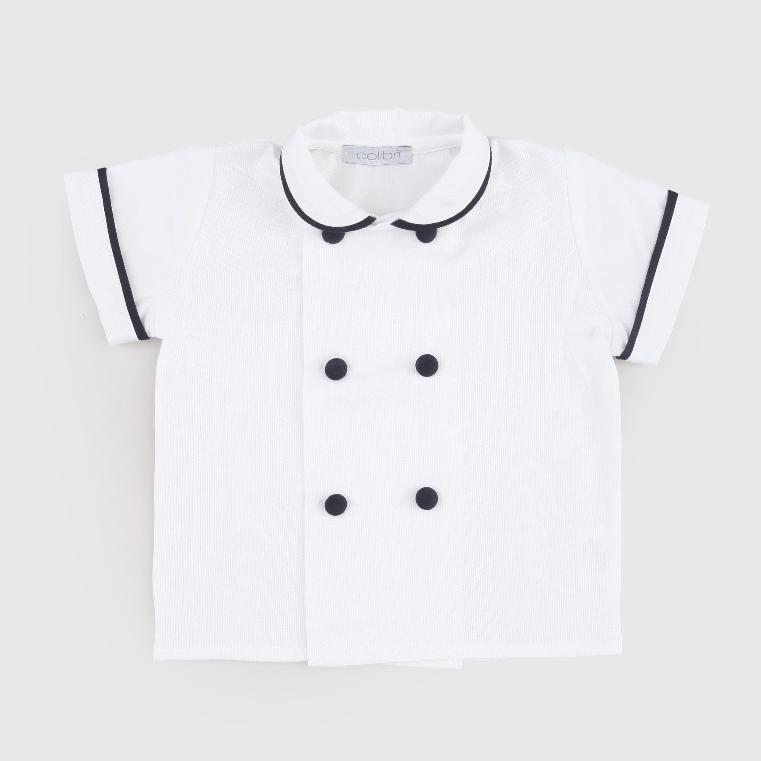 Camicia Bianca e Blu Bordata Firmata COLIBRI