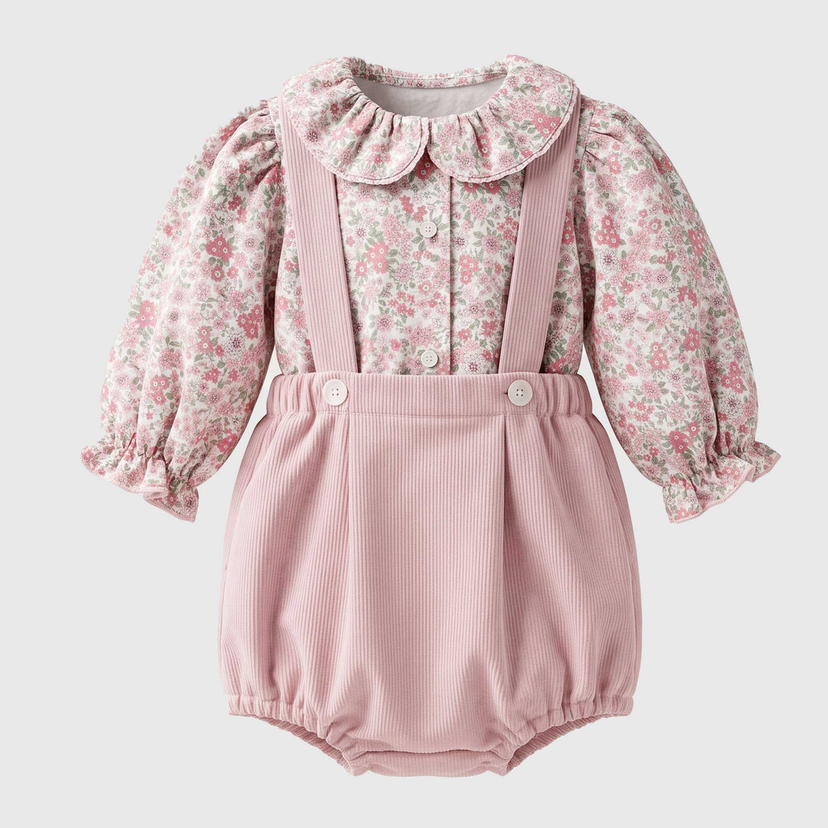 Camicia Floreale Rosa per Neonata COLIBRI