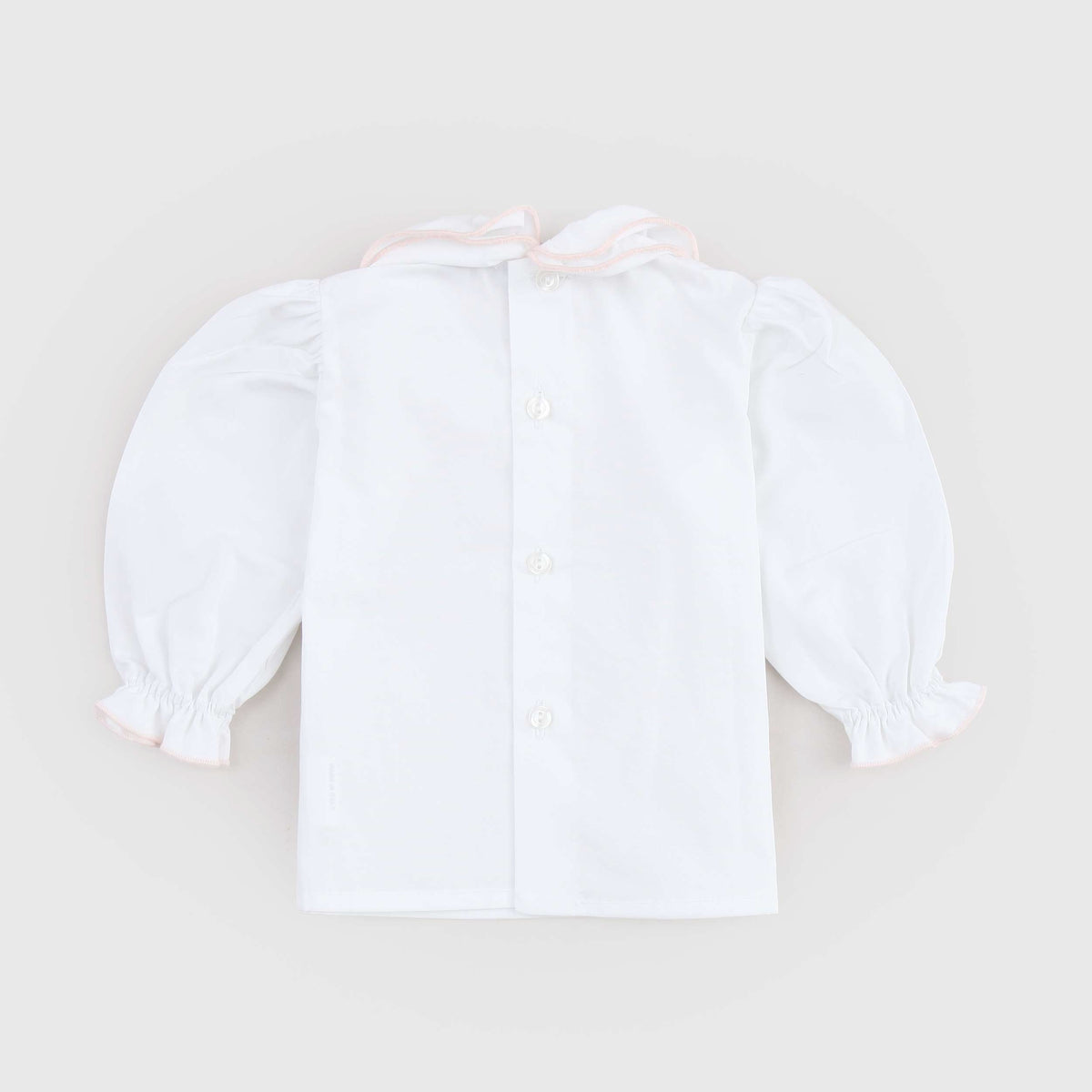 White Cotton Shirt with Pink Profile for Colibri Baby