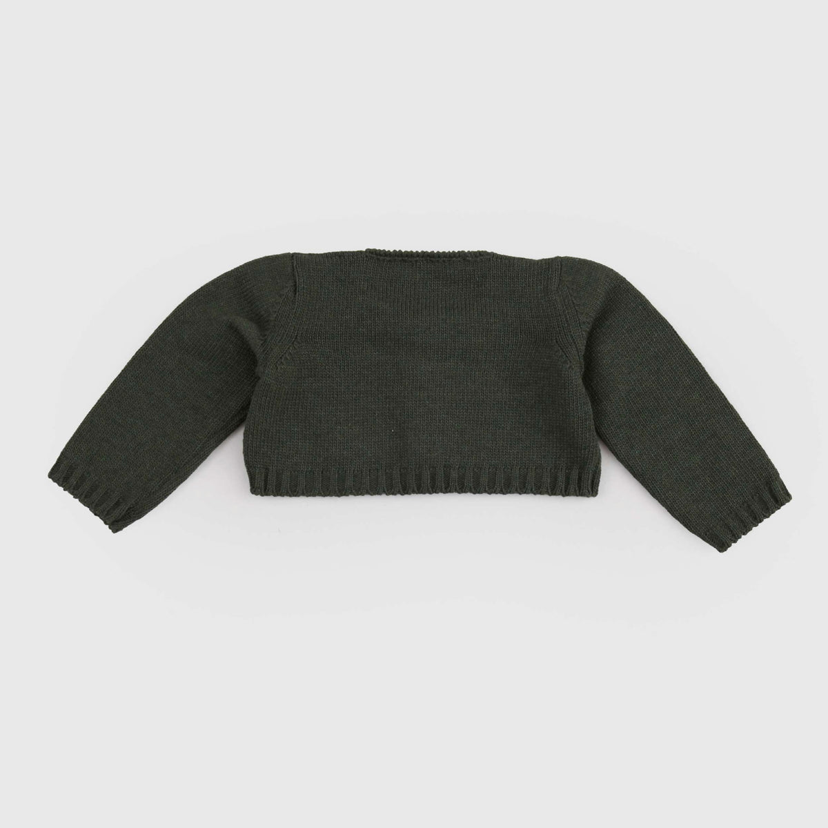 Cardigan Verde in Pura Lana con Bottoni per Neonata COLIBRI