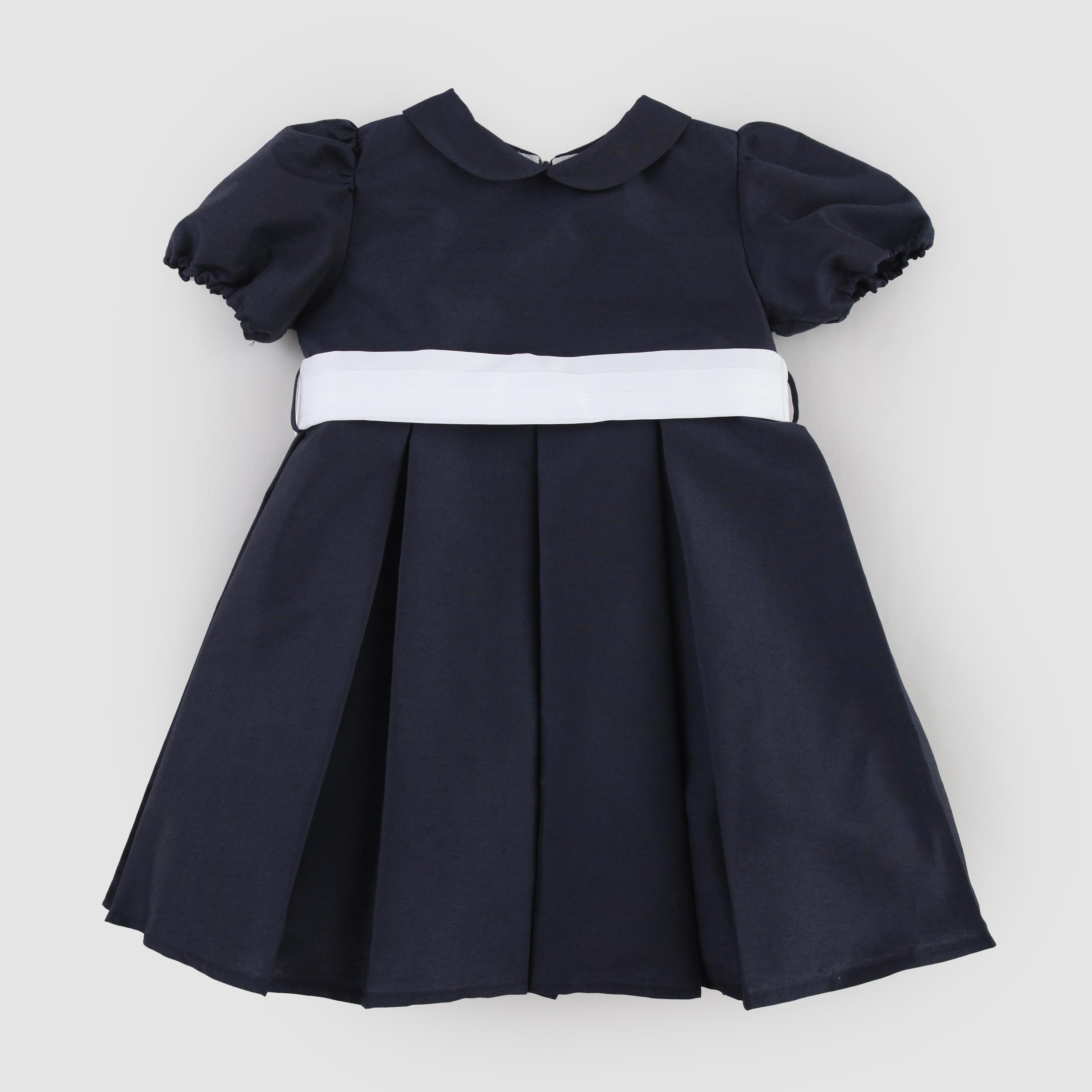 Abito Blu con Collo Tondo Firmato COLIBRI