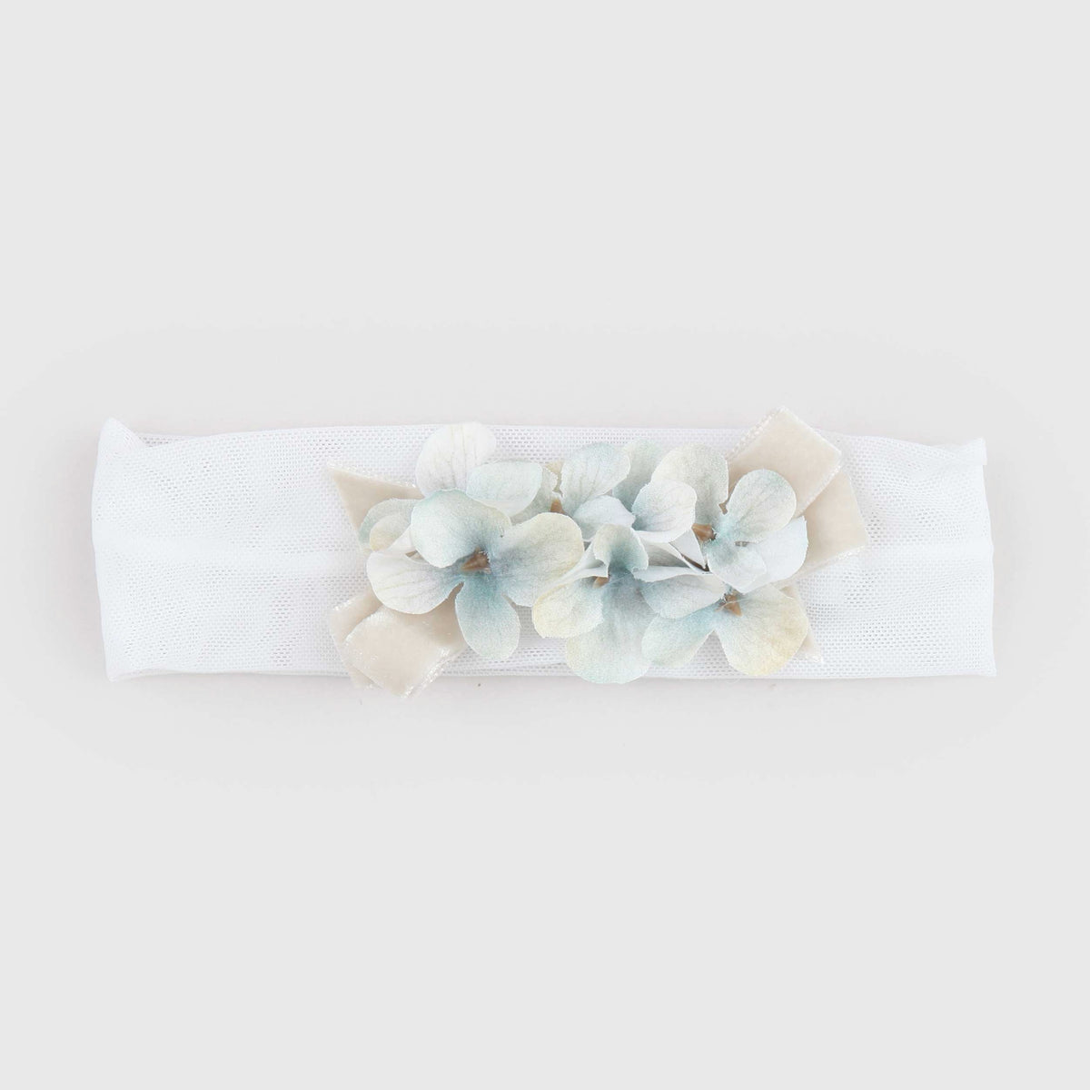 Fascia Elasticizzata Bianca con Fiori per Neonata COLORICHIARI
