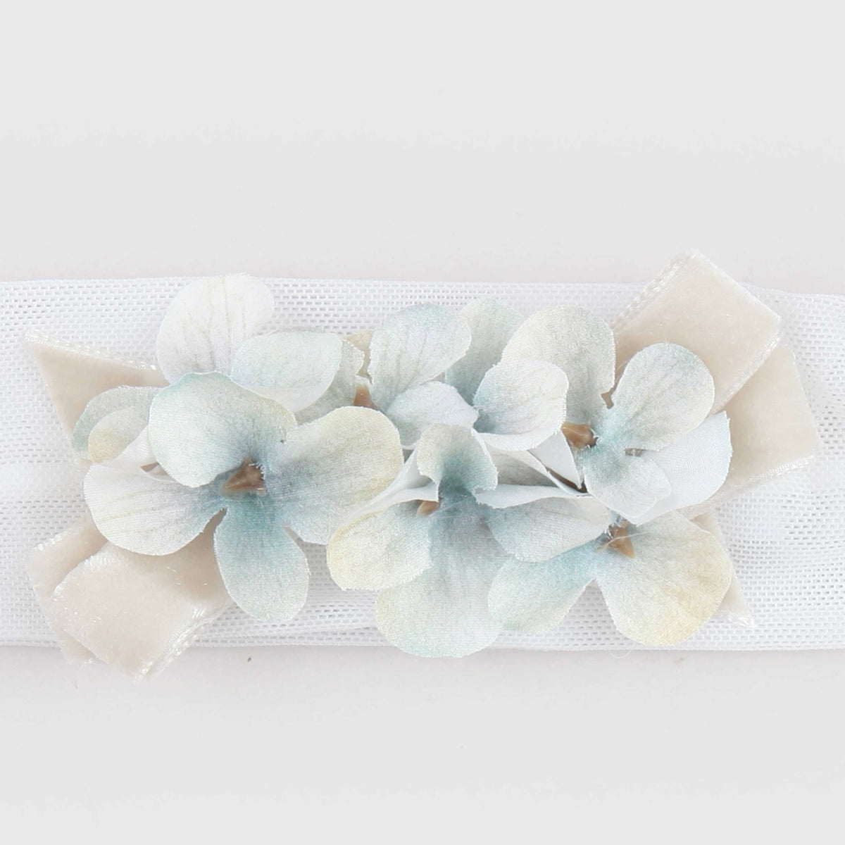 Fascia Elasticizzata Bianca con Fiori per Neonata COLORICHIARI