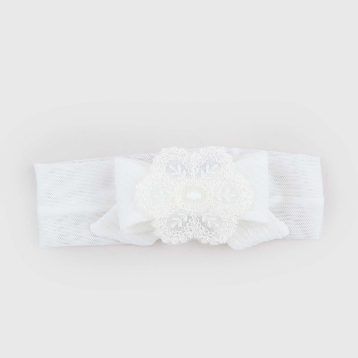 Fascia Elasticizzata Bianca con Fiocco per Neonata COLORICHIARI