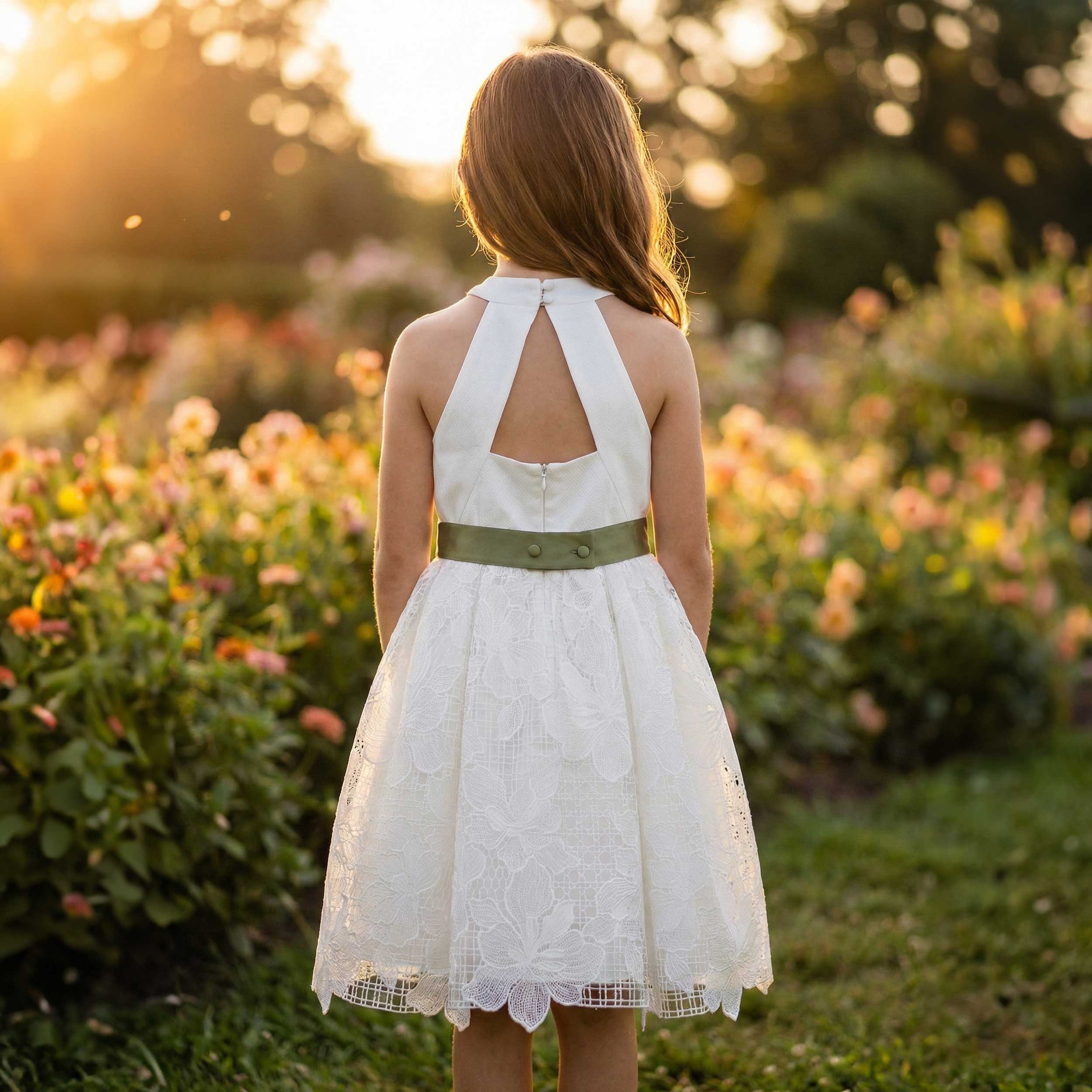 Abito da Comunione con Cinta in Raso firmato COLORICHIARI