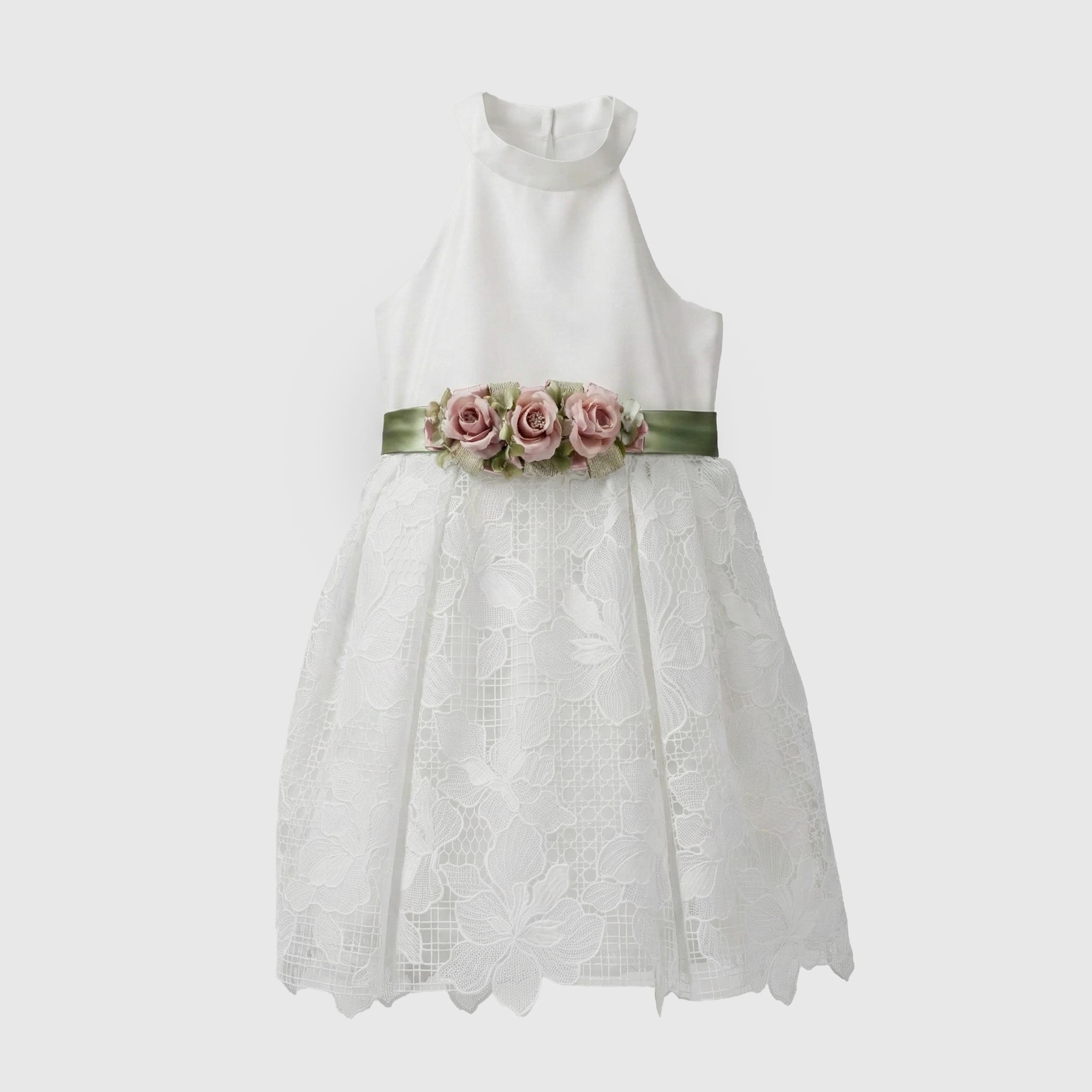 COLORICHIARI Communion Dress with Satin Belt