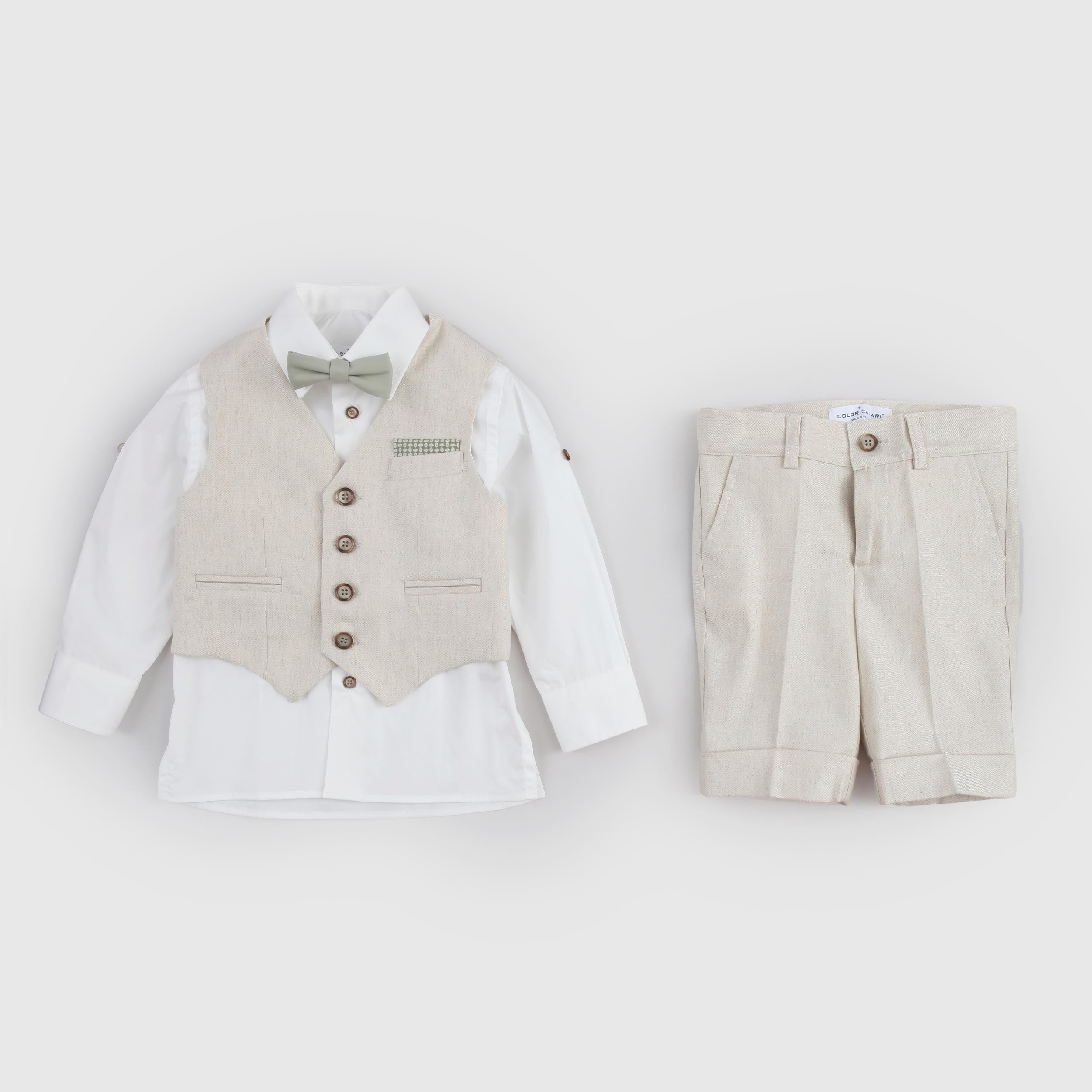 Completo Elegante Beige e Bianco Firmato COLORICHIARI