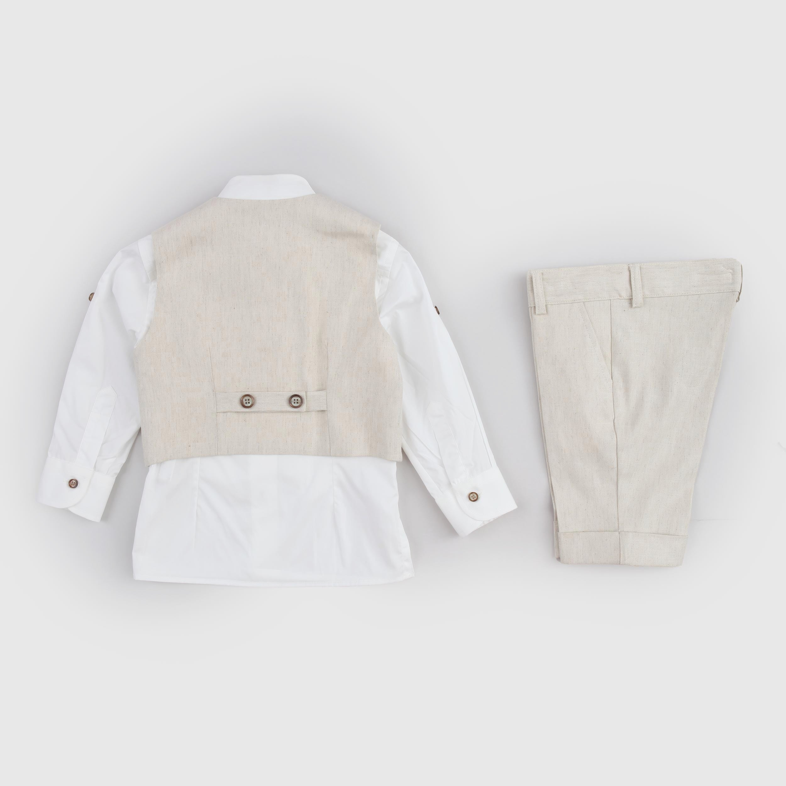 Completo Elegante Beige e Bianco Firmato COLORICHIARI