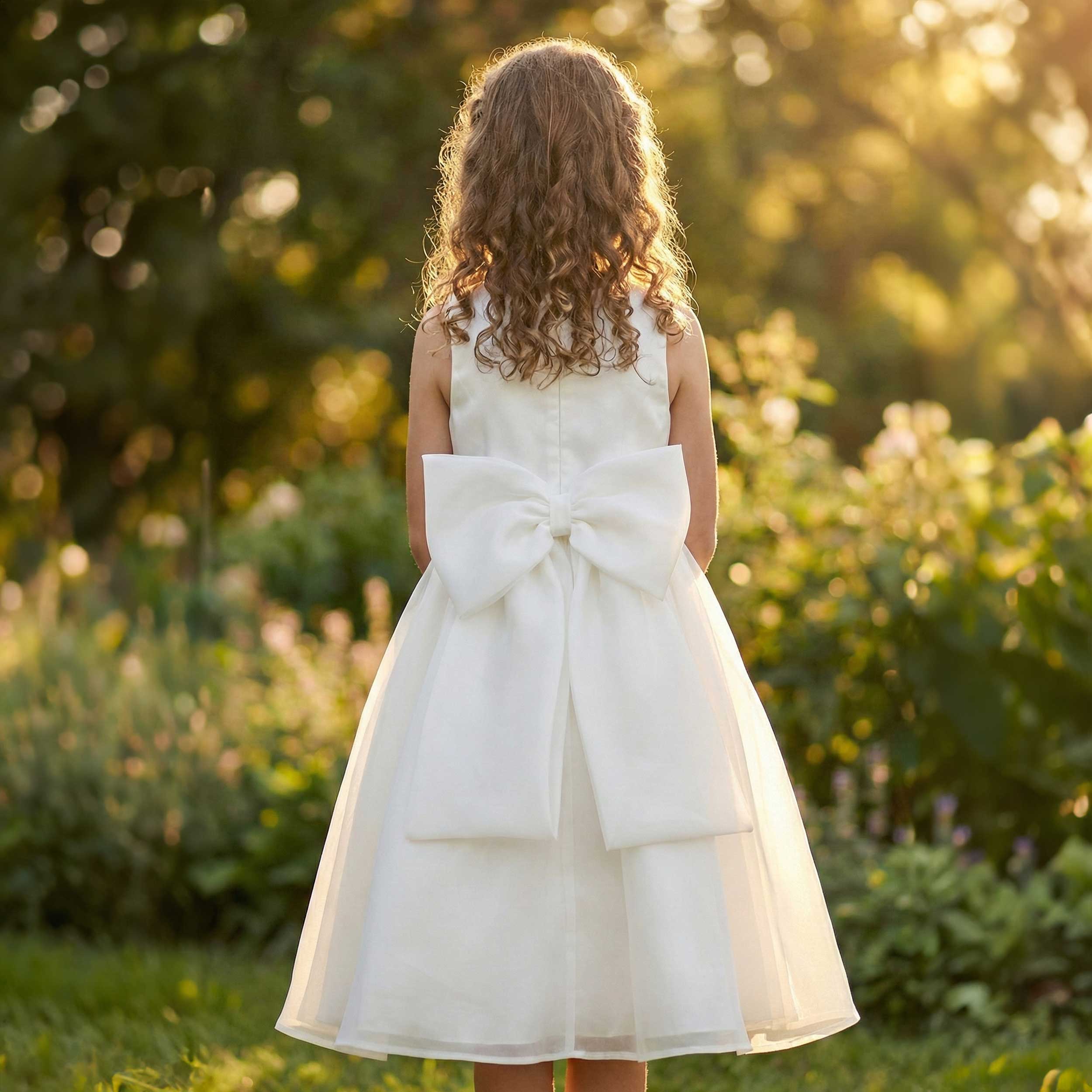 Abito Bianco con Rose Applicate Firmato COLORICHIARI