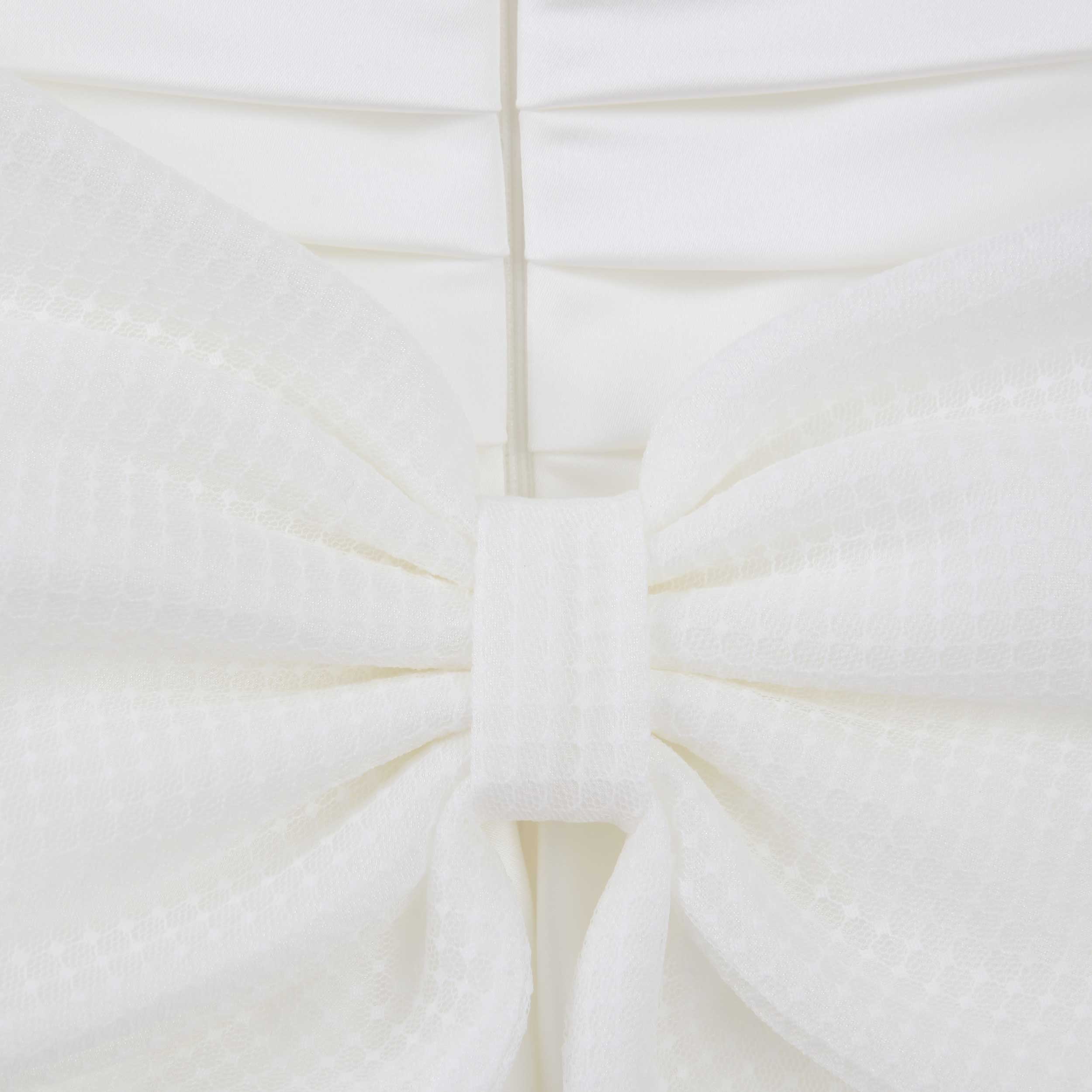 White Communion Dress with Floral Belt by COLORICHIARI