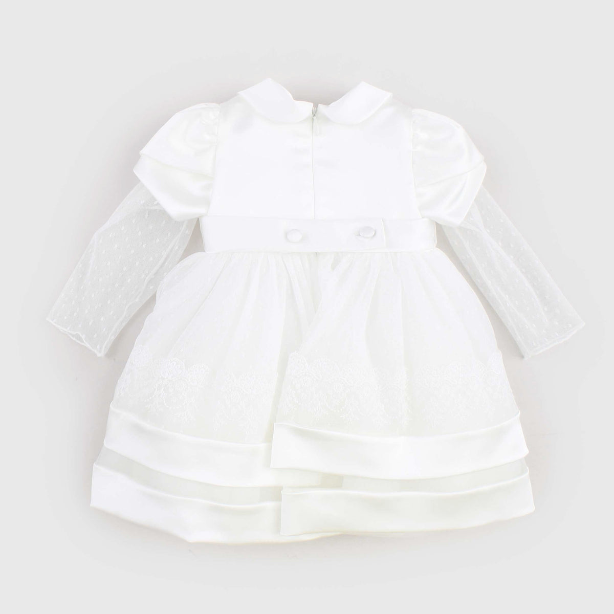 White Ceremony and Baptism Dress with Flounces for Newborn COLORICHIARI
