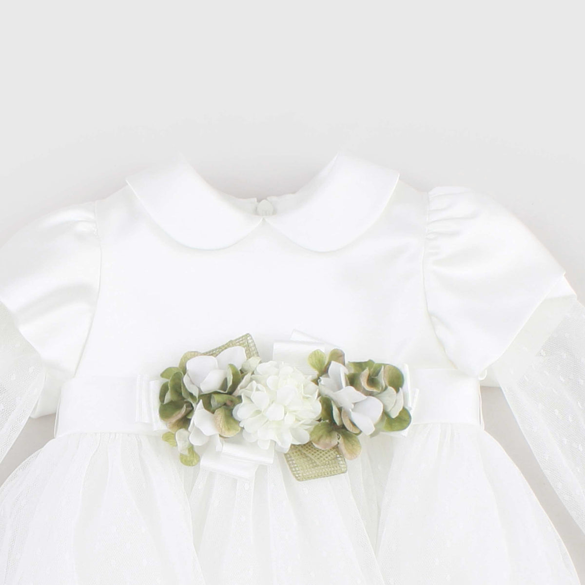 Abito Cerimonia e Battesimo Bianco con Balze per Neonata COLORICHIARI
