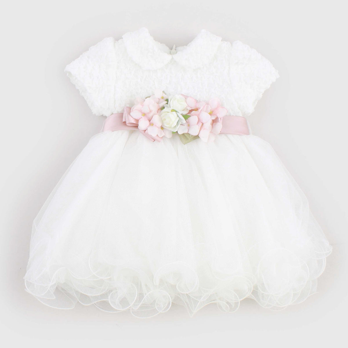 White Dress with Belt Ceremony and Baptism for Newborn COLORICHIARI