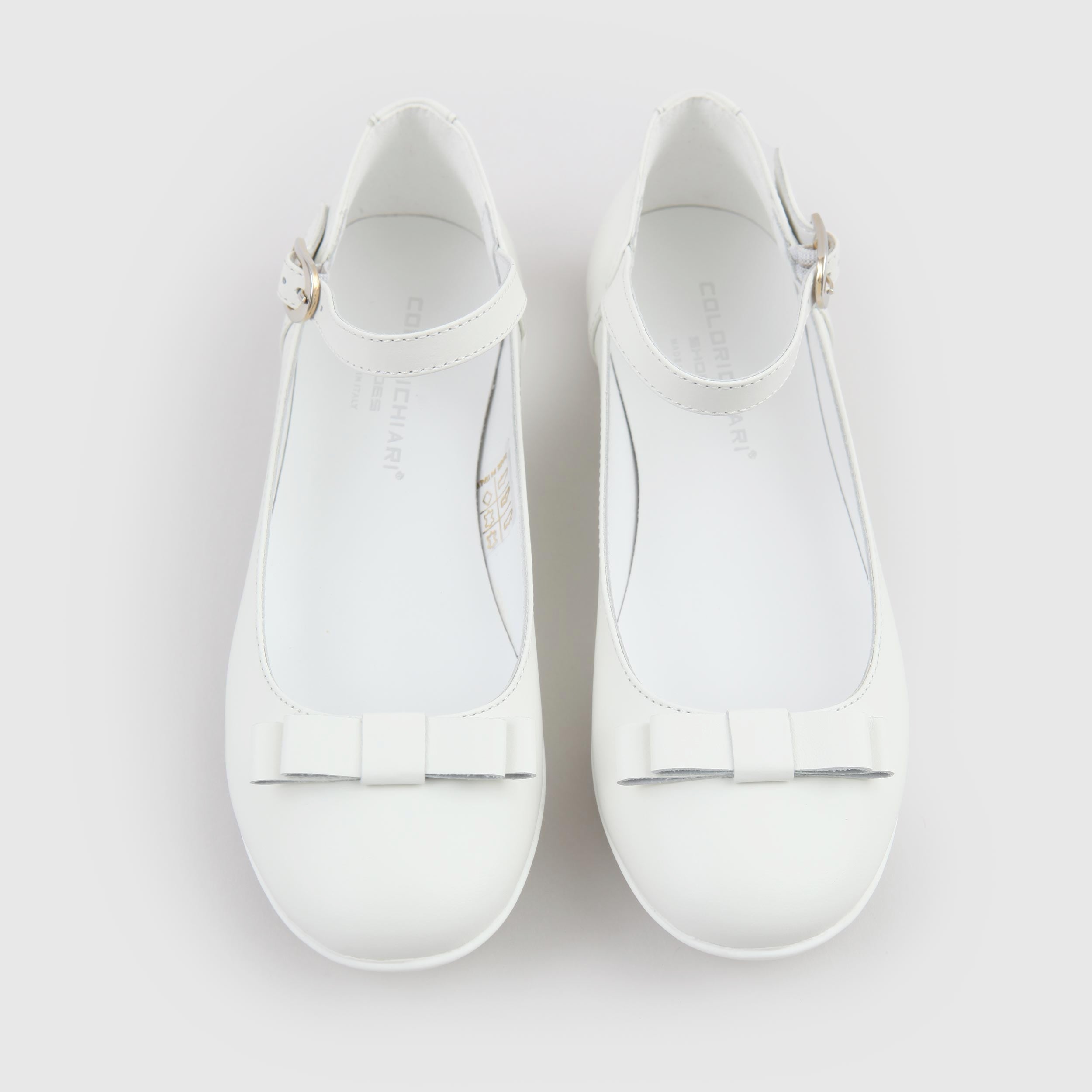 COLORICHIARI White Leather Ballerina with Bow