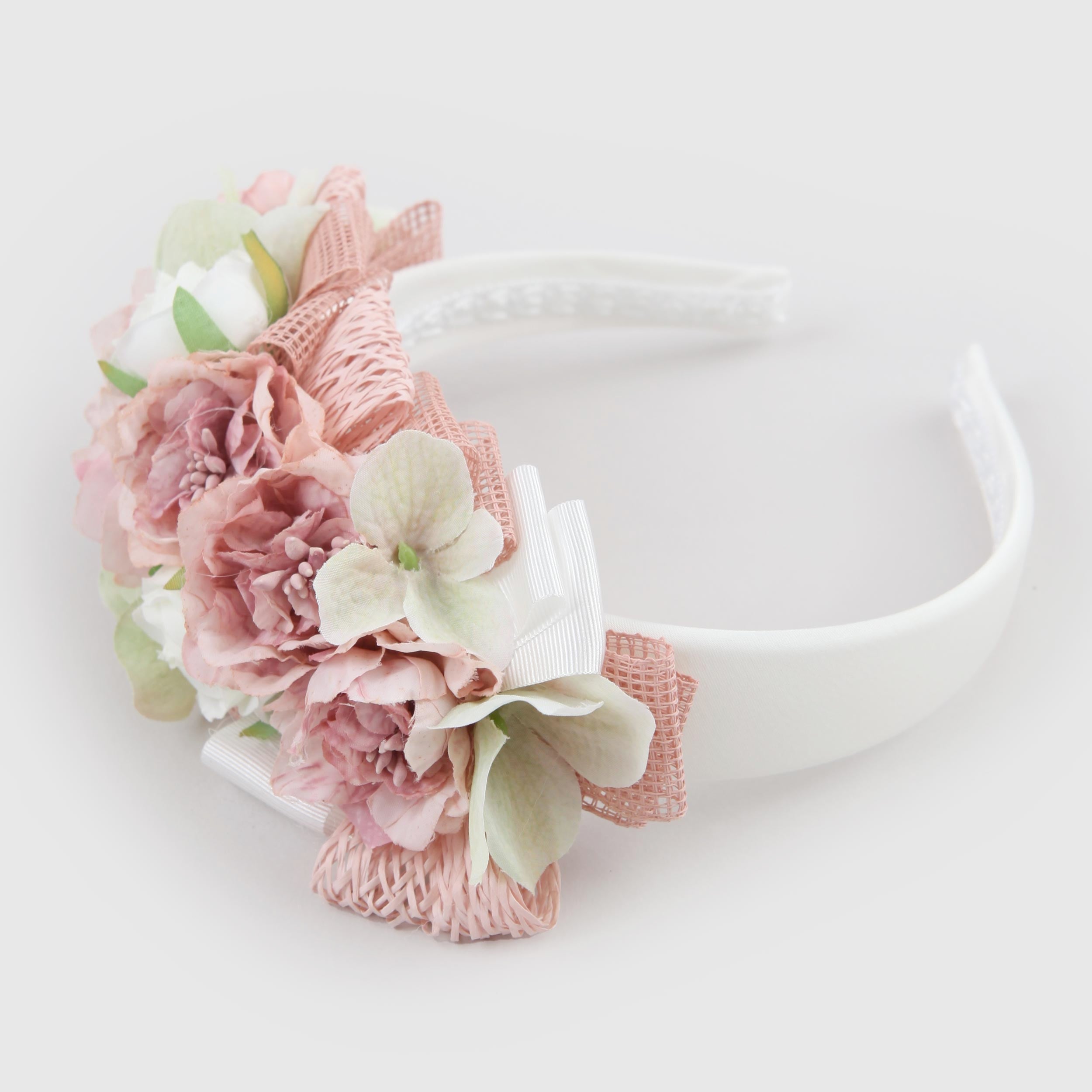 Cerchietto da Cerimonia con Fiori Rosa Firmato COLORICHIARI