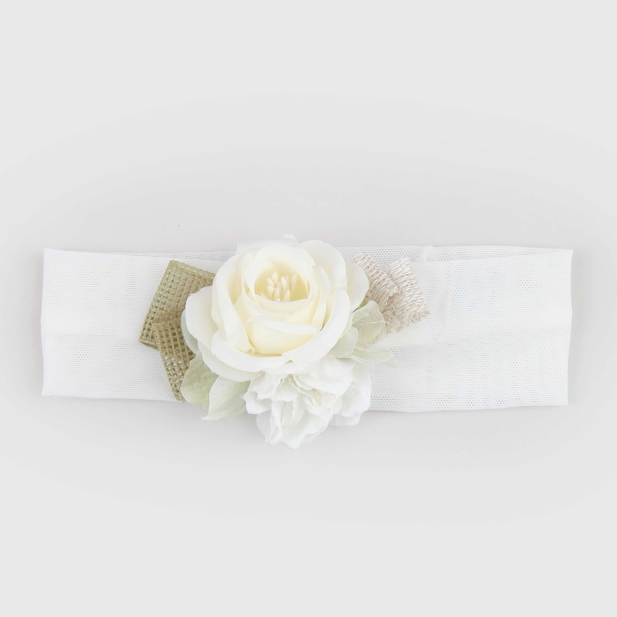 Fascia Elastica Floreale Bianca Firmata COLORICHIARI