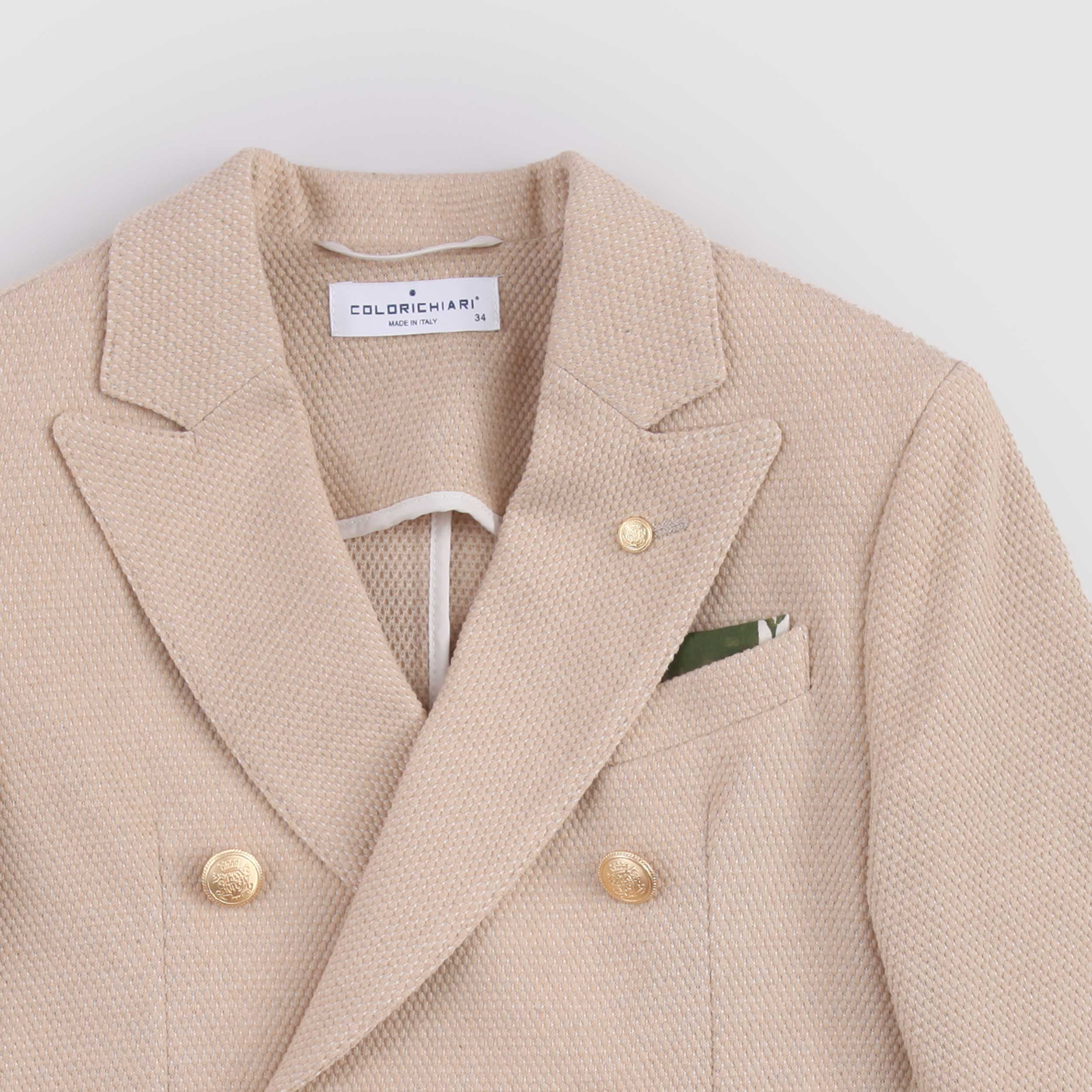 Giacca Doppiopetto Beige Firmata COLORICHIARI
