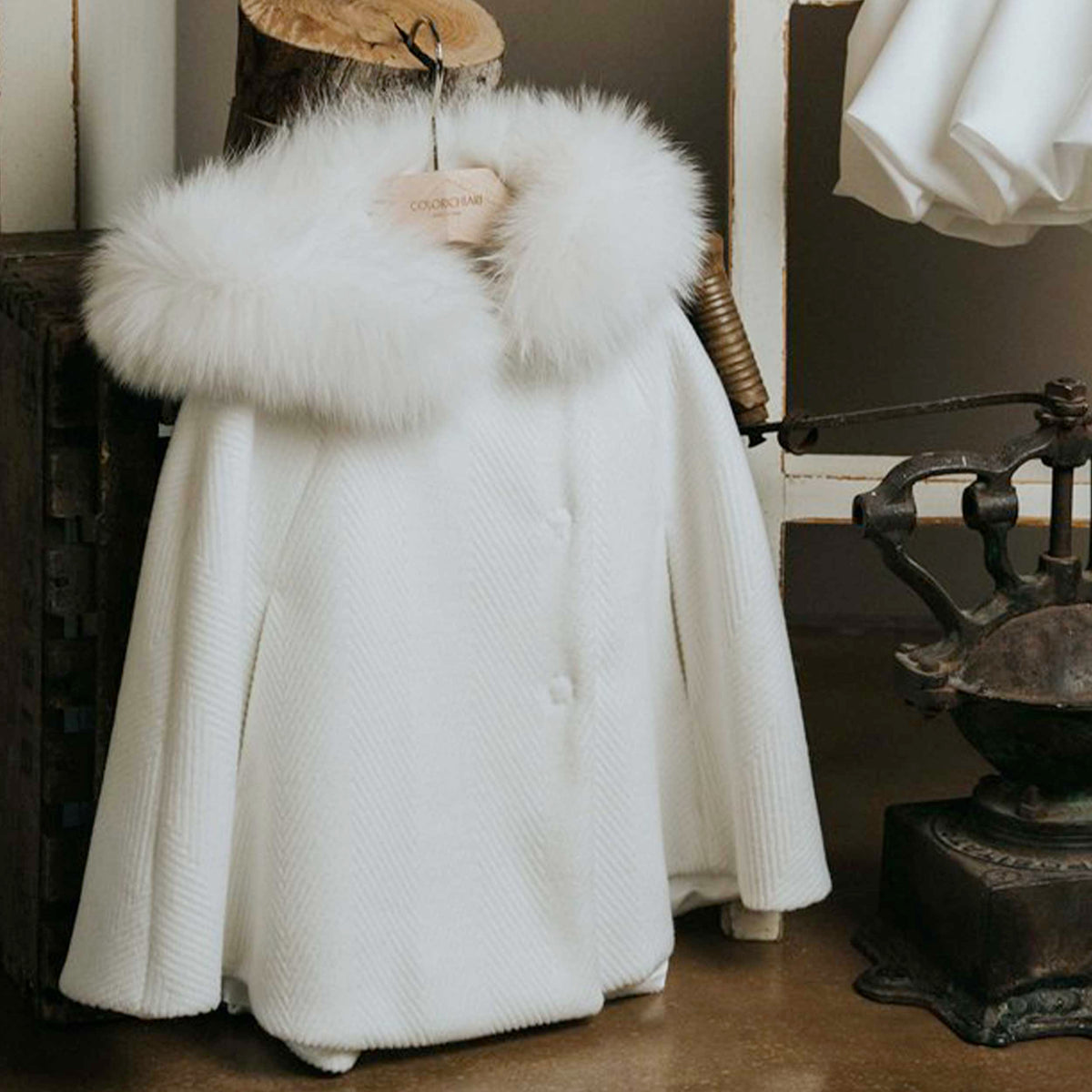 White Ceremony and Baptism Cape for Newborn COLORICHIARI