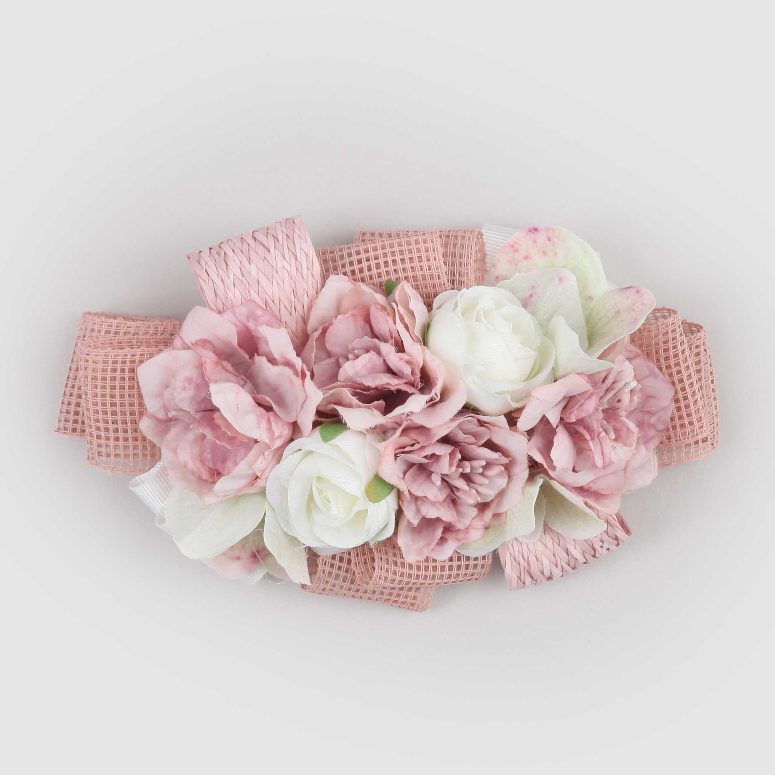 Fermaglio Floreale Rosa e Bianco Firmato COLORICHIARI