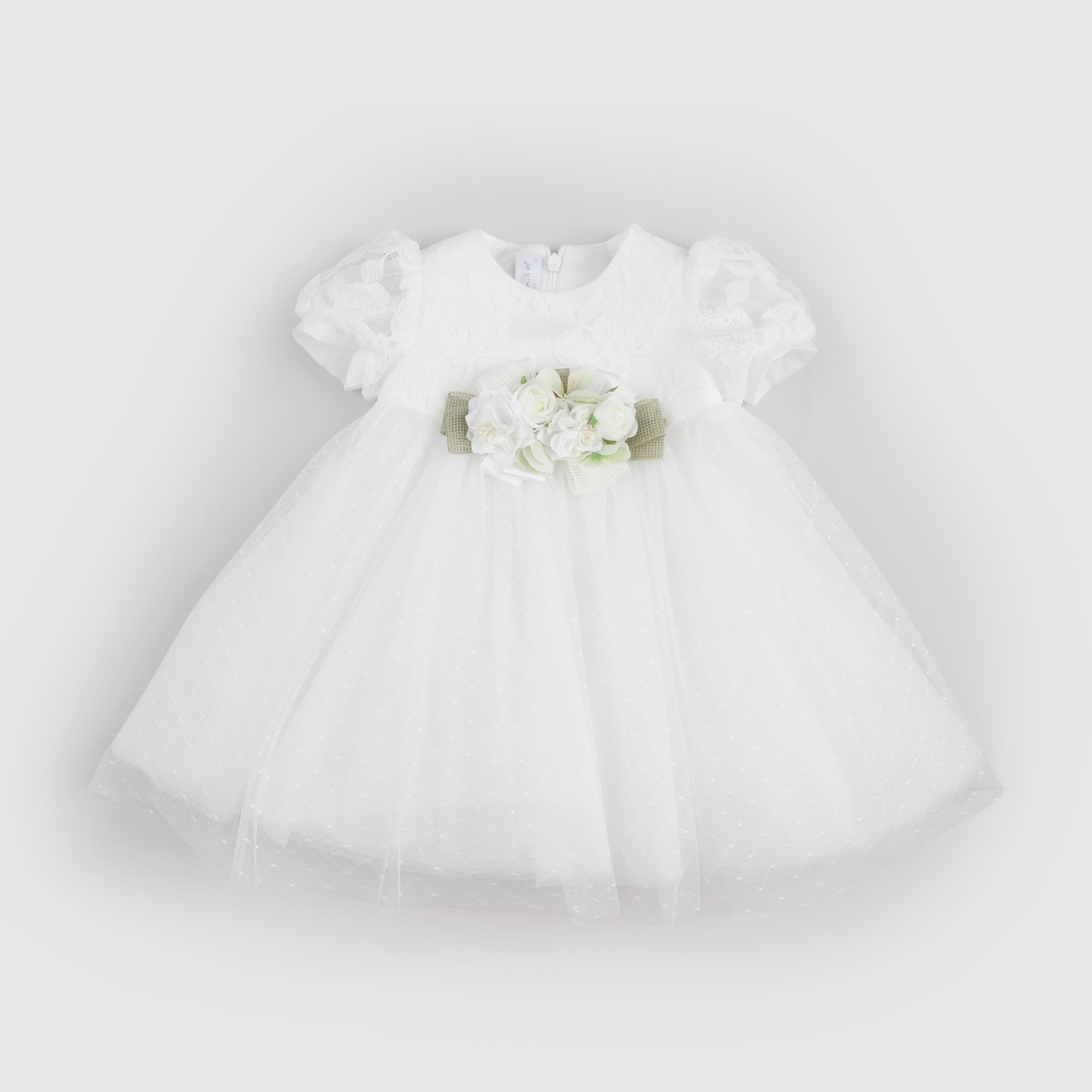 Abito da Battesimo Bianco con Tulle Firmato COLORICHIARI