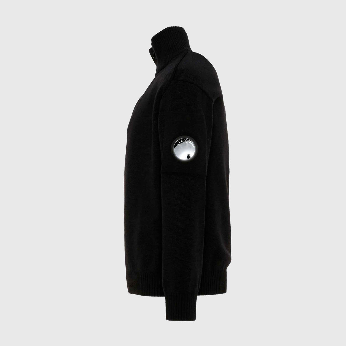 CP COMPANY Black Zip and Lens Sweater for Boys