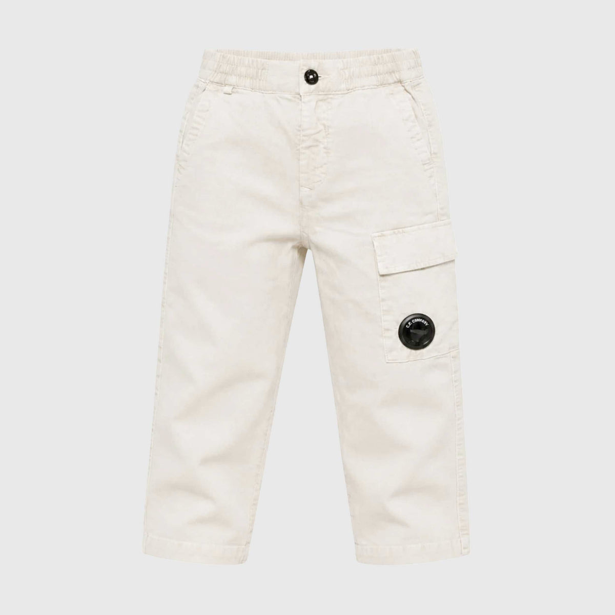 CP COMPANY Beige Trousers with Drawstring and Lens for Boys