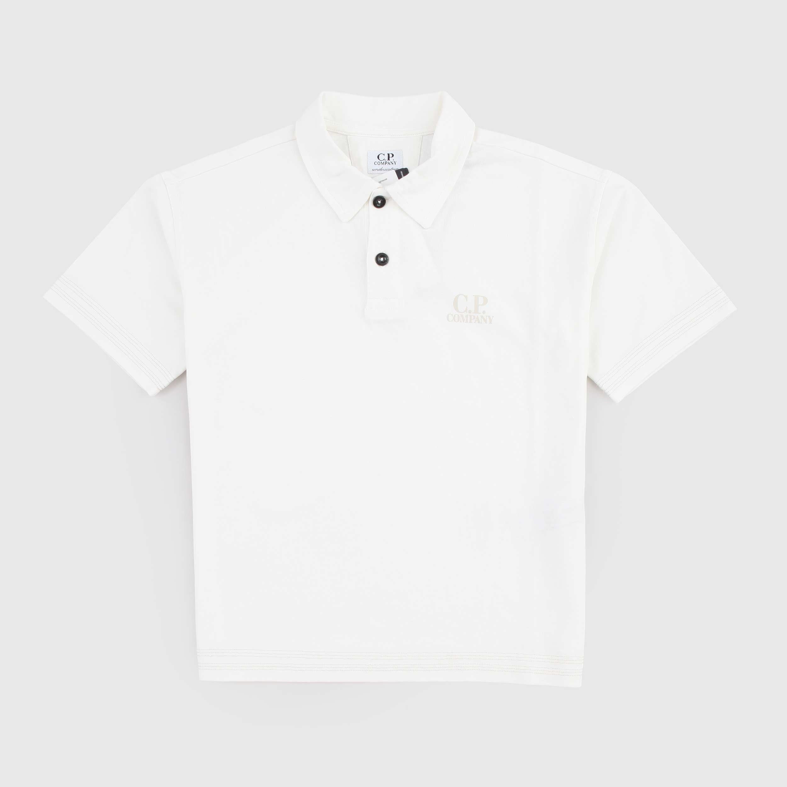 Polo Bianca Mezza Manica Firmata CP COMPANY