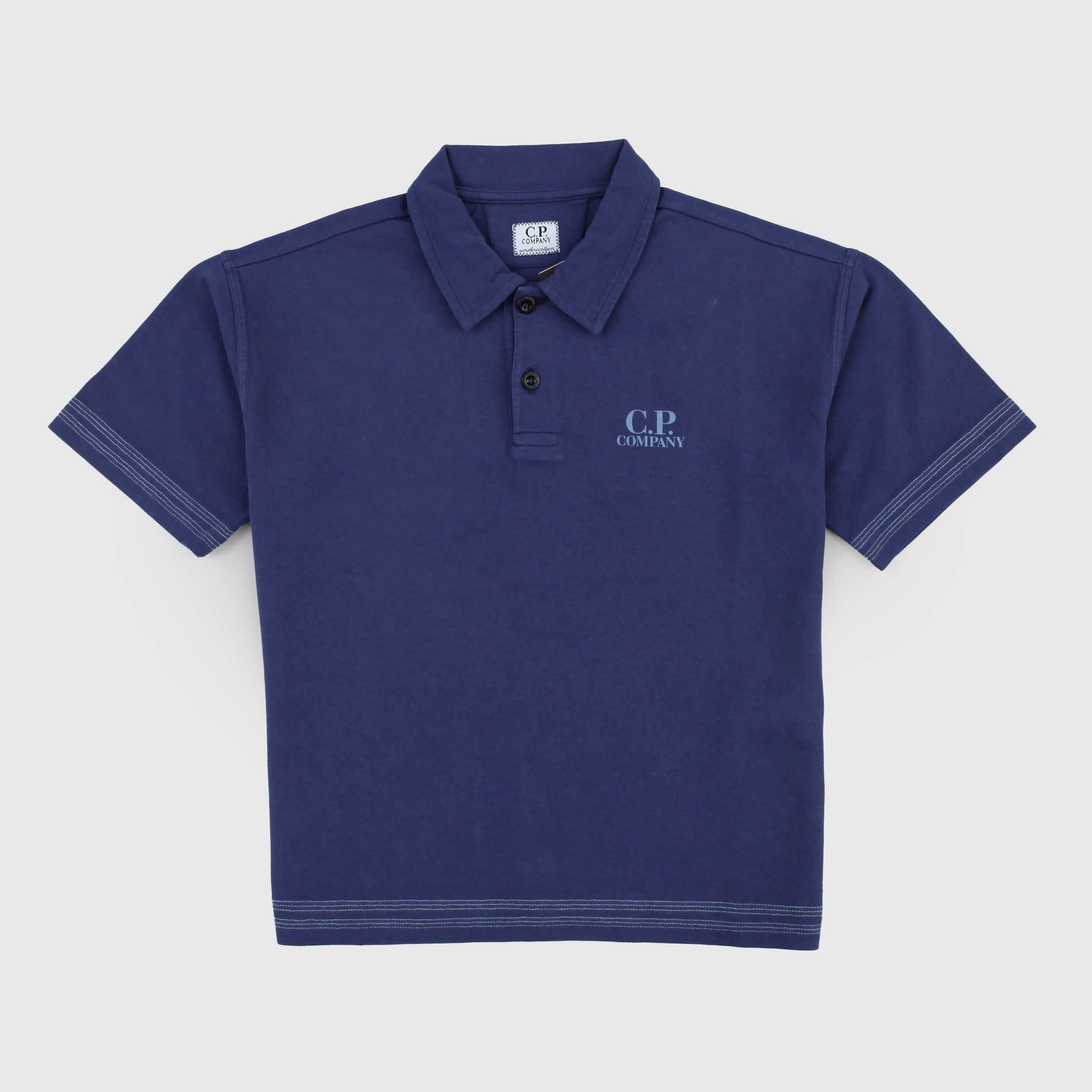 Polo Blu con Due Bottoni Firmata CP COMPANY