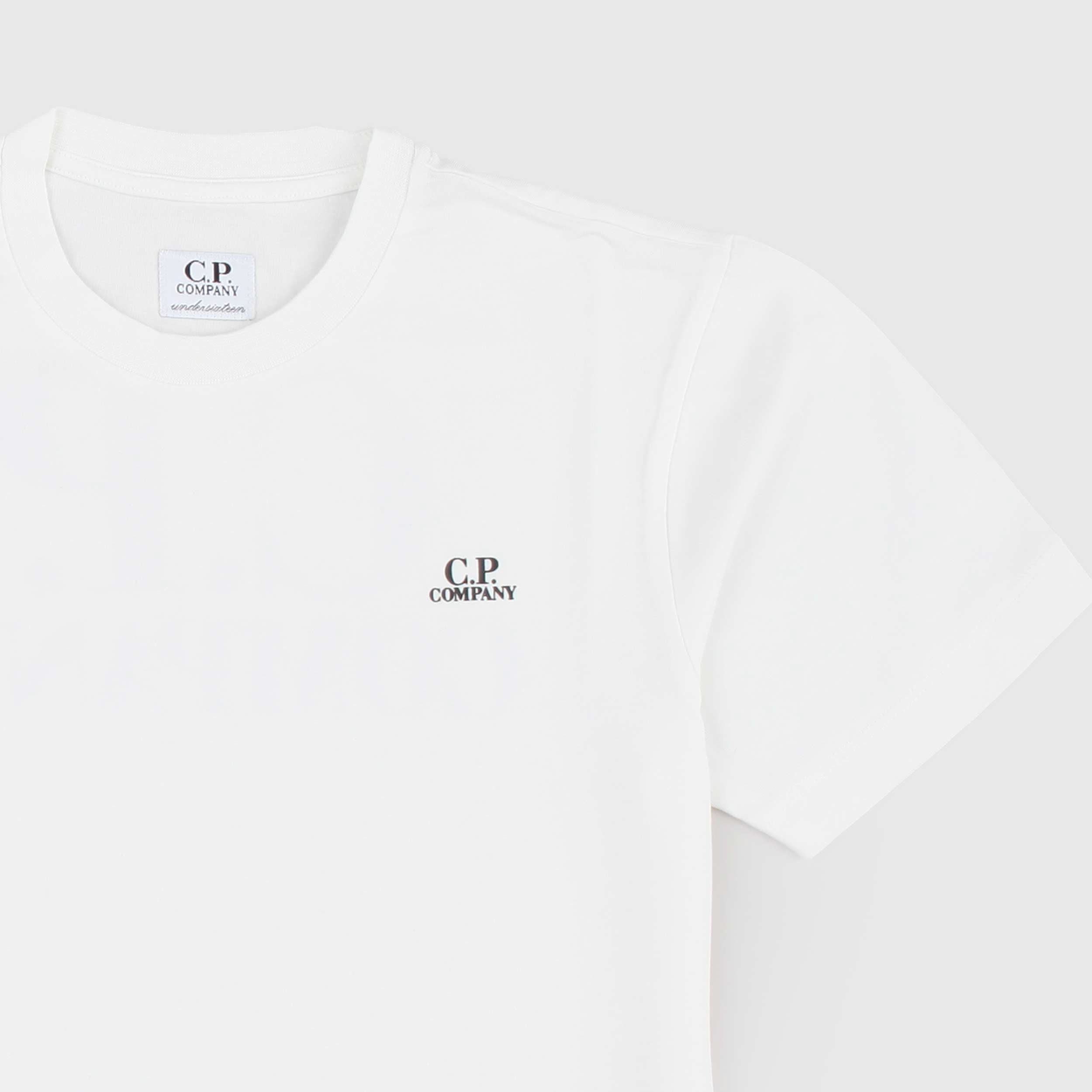 White T-shirt with iconic CP COMPANY writing