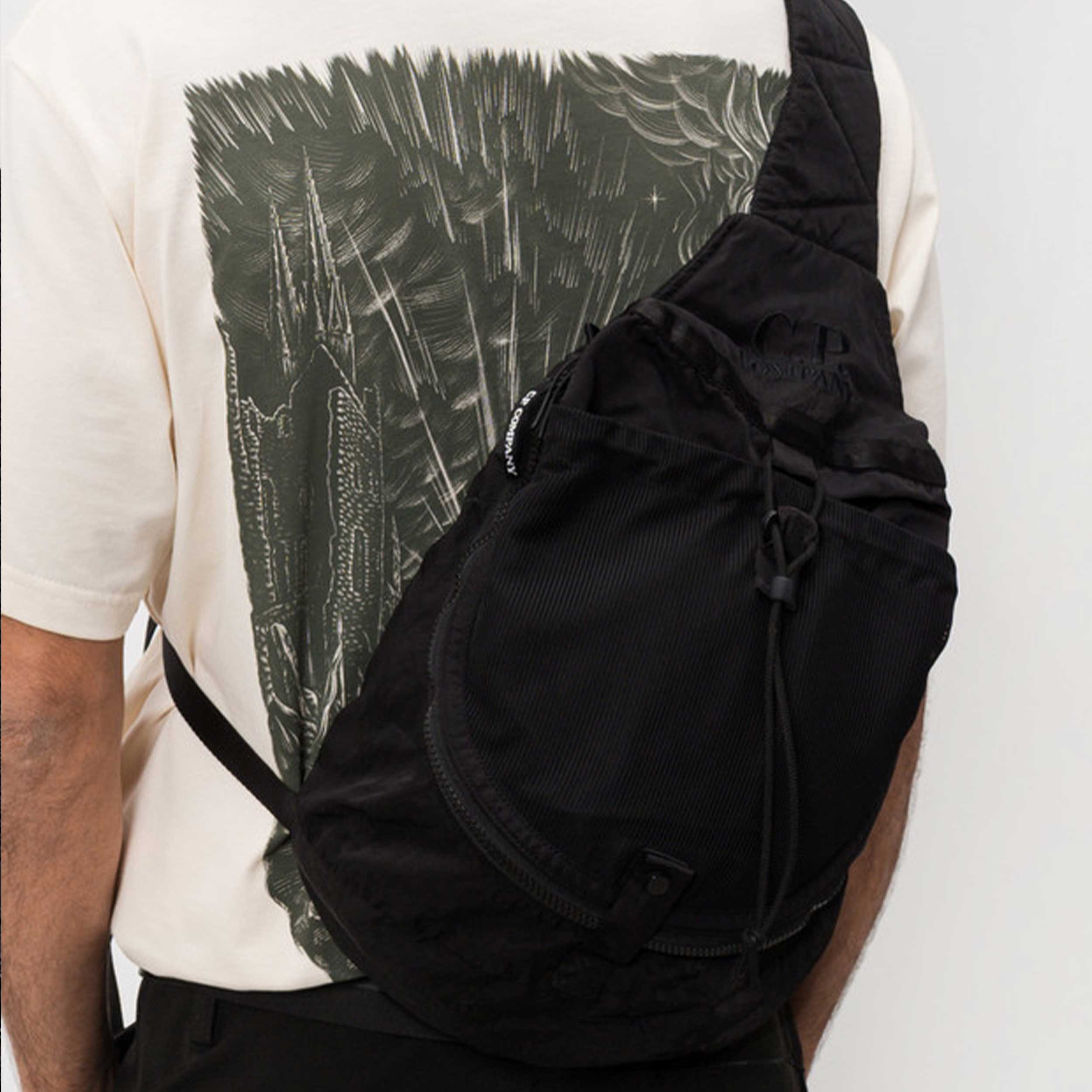 CP COMPANY Branded Black Shoulder Bag