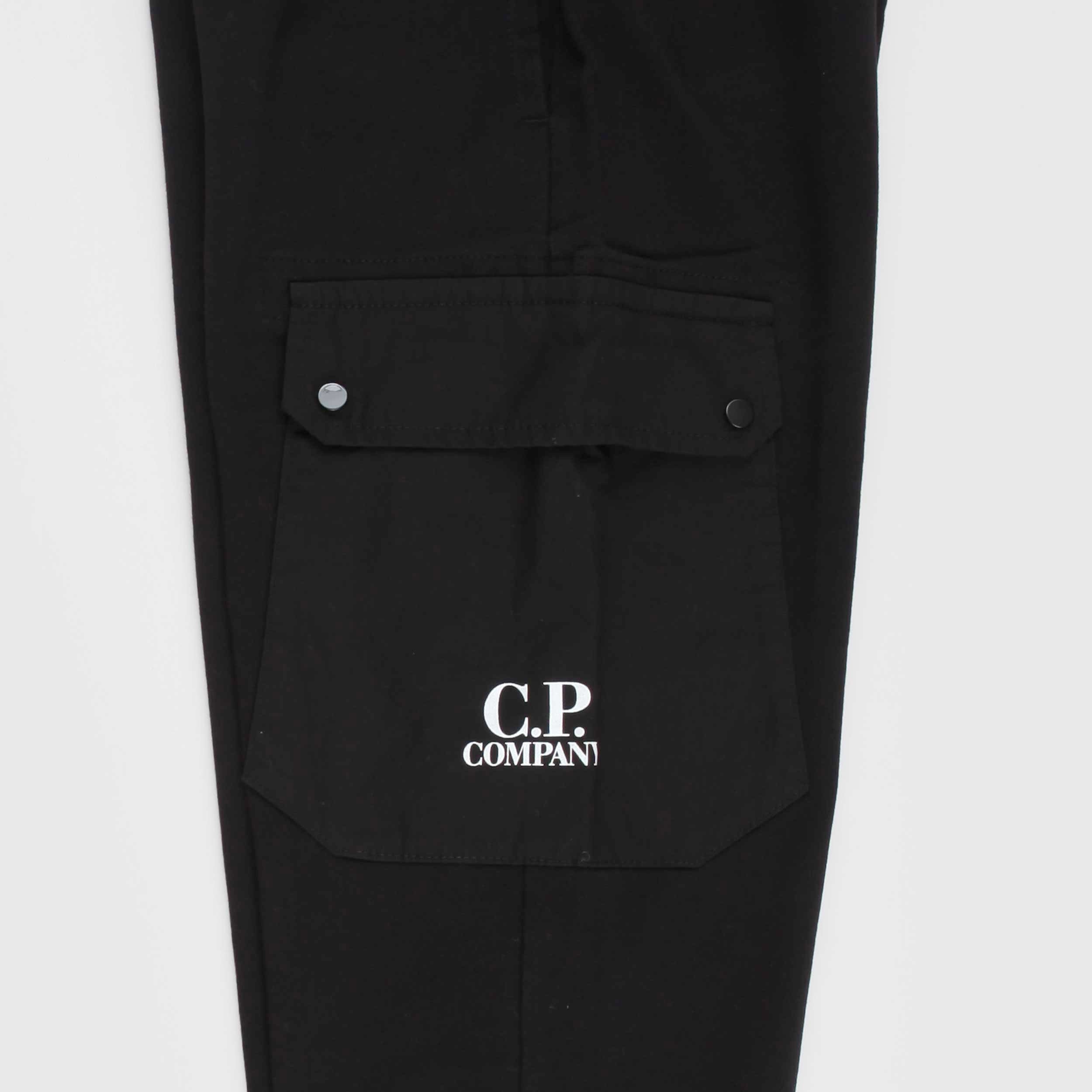 Pantalone Nero con Tasche a Filo Firmato CP COMPANY