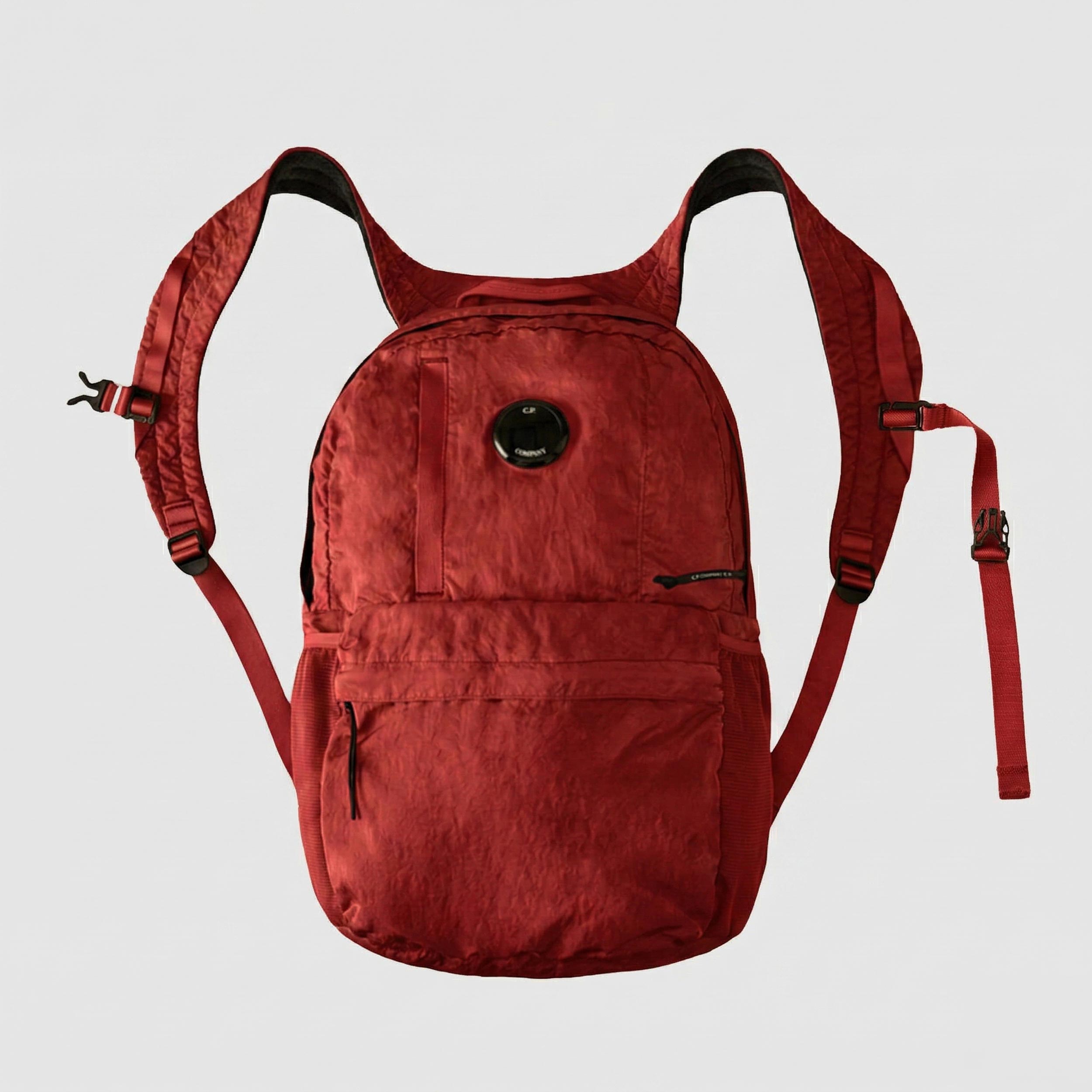 Zaino Rosso Tessuto Multifilamento Firmato CP COMPANY