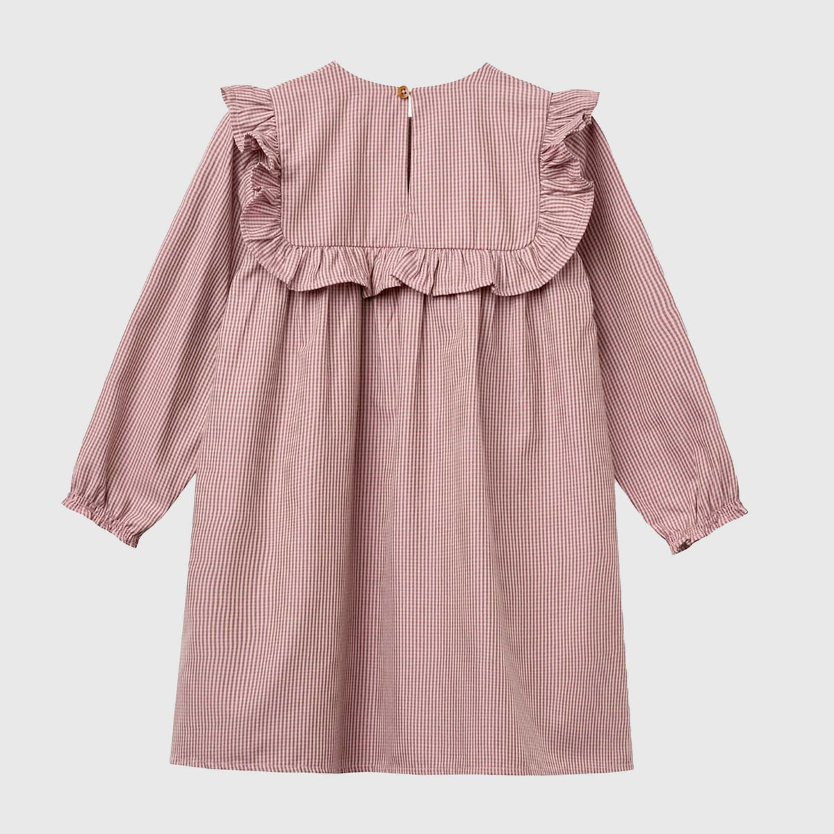 Pink Check Dress with Embroidery for Girl by COPENHAGEN COLORS