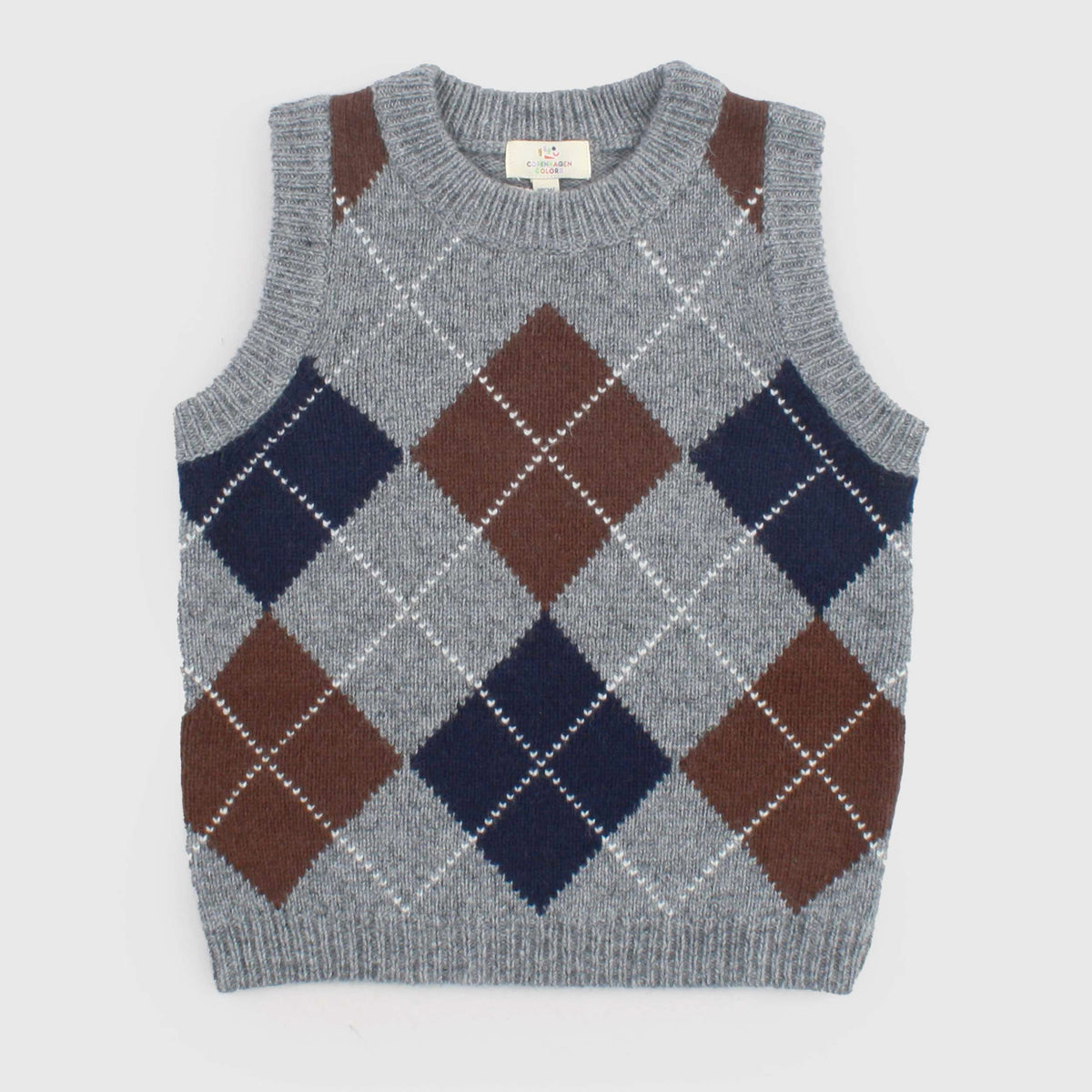 Grey Wool and Cotton Vest for Child by COPENHAGEN COLORS