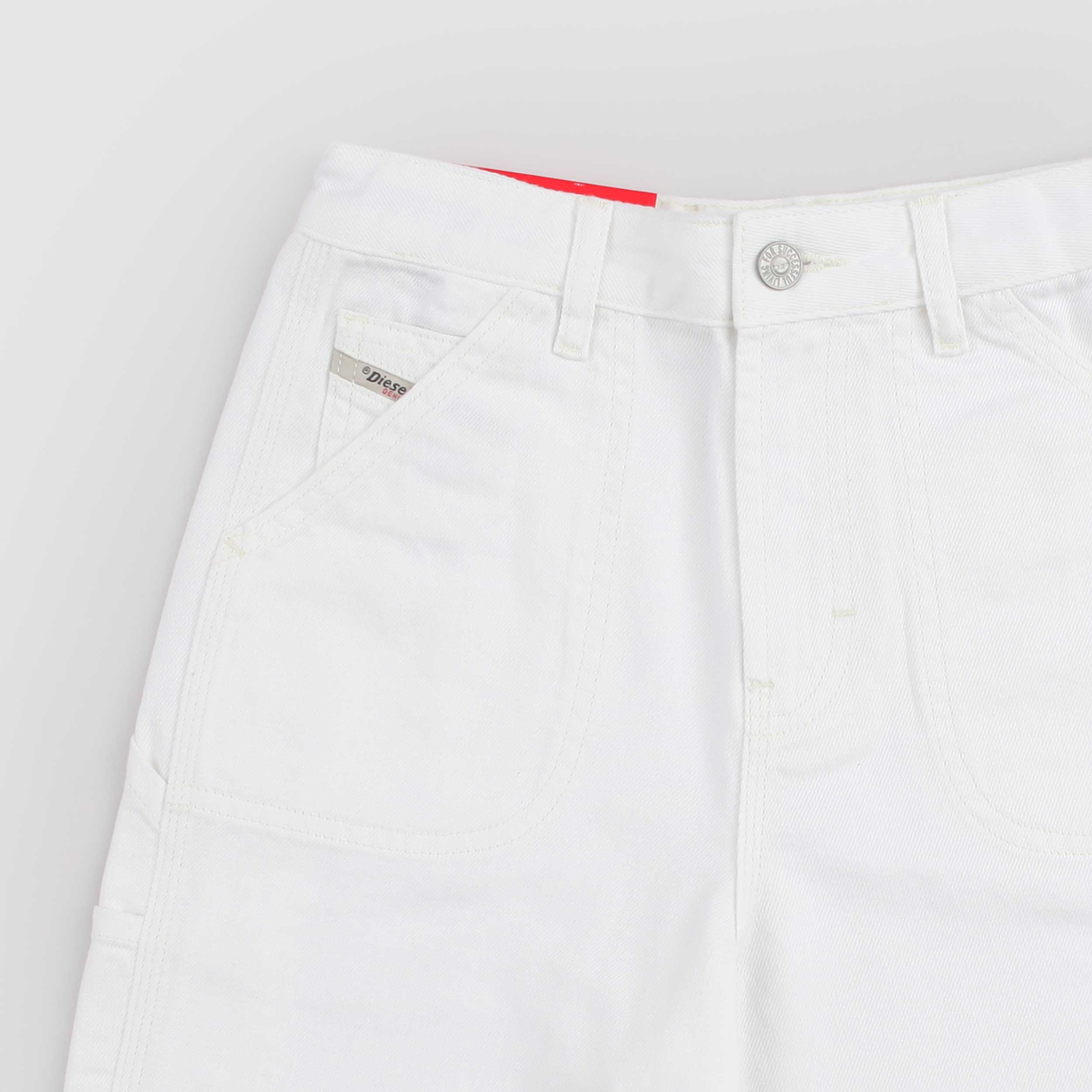 Bermuda In Tessuto Jeans Bianco Firmato DIESEL