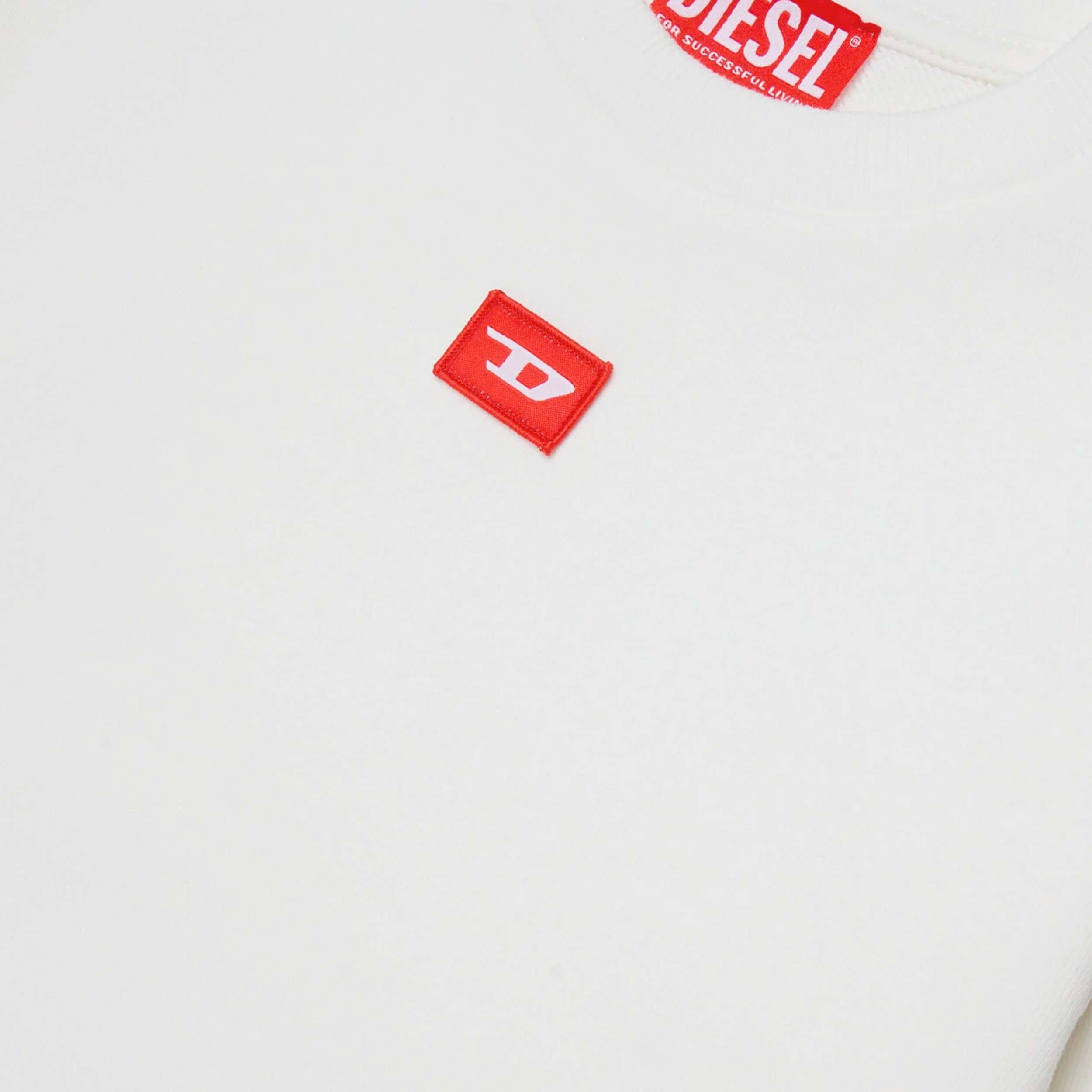 Felpa Girocollo Bianca Minimal Firmata DIESEL